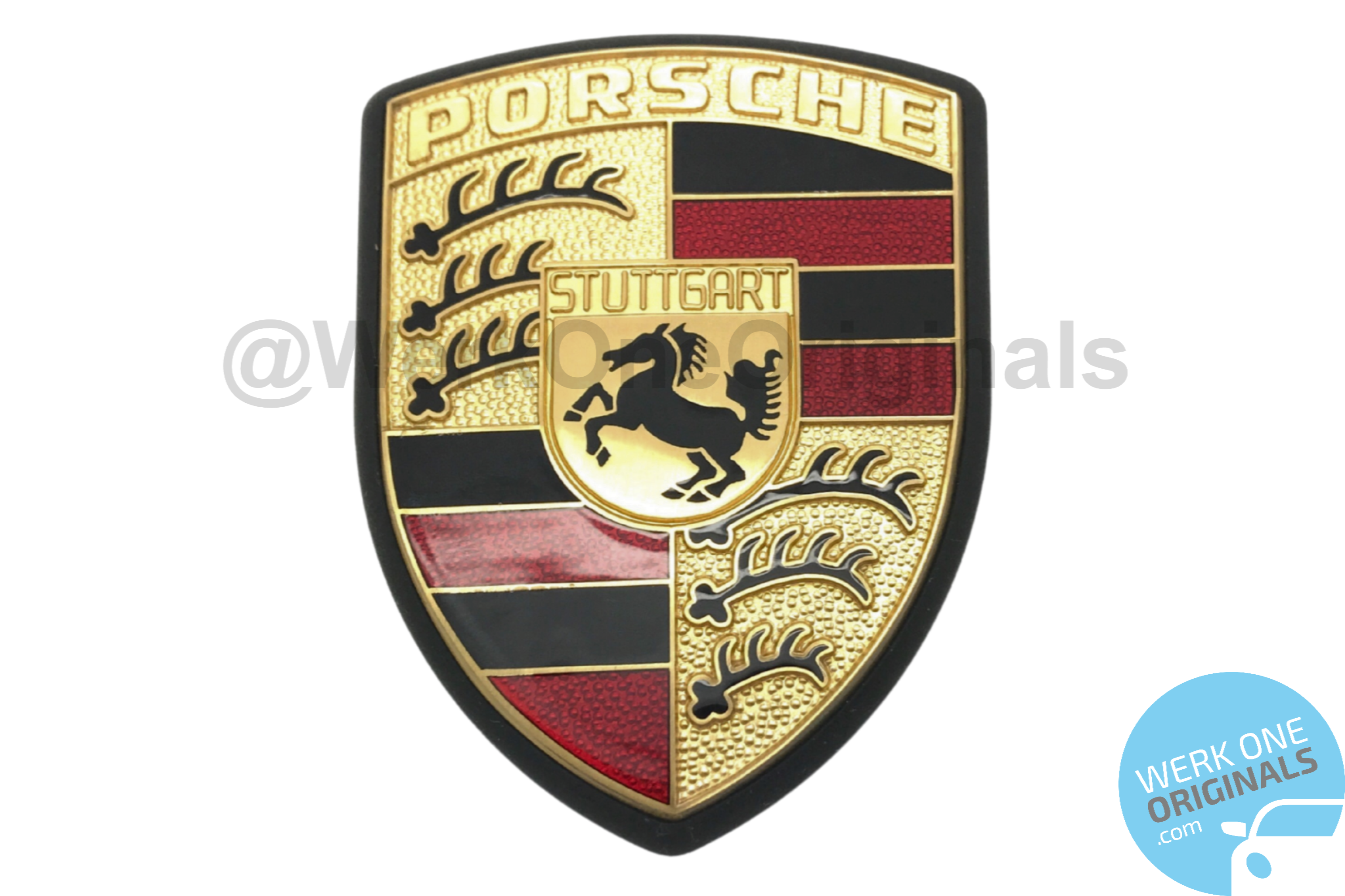 Porsche Crest Bonnet / Boot Badge with Grommet and Fixings for Porsche 944 Models