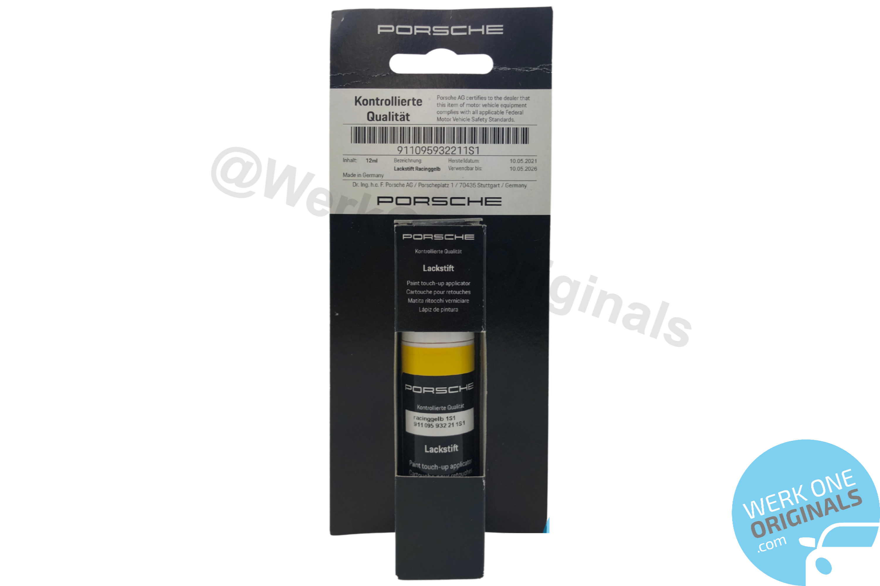 Porsche Official Touch Up Paint in Racing Yellow (Racinggelb 1S1)