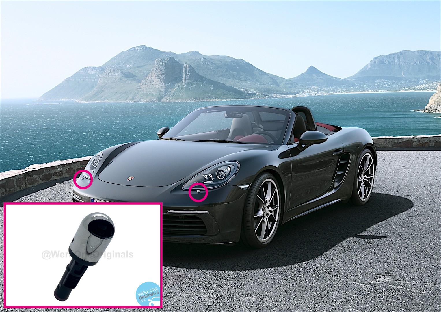 Porsche Genuine Headlight Washer Jet Nozzle for Boxster & Cayman Type 718 Models