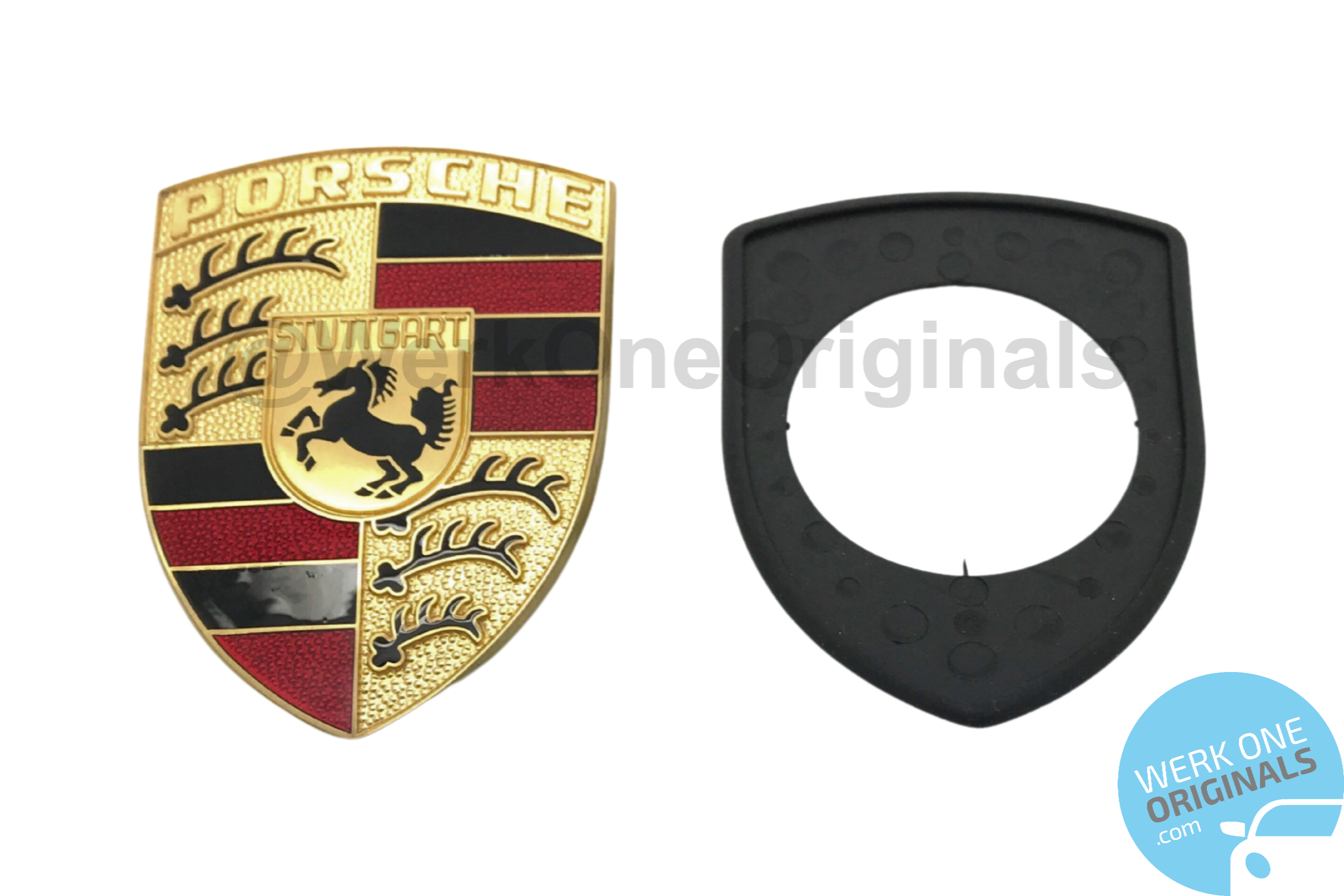 Porsche Crest Bonnet / Boot Badge with Grommet and Fixings for 911 Type 911G Models