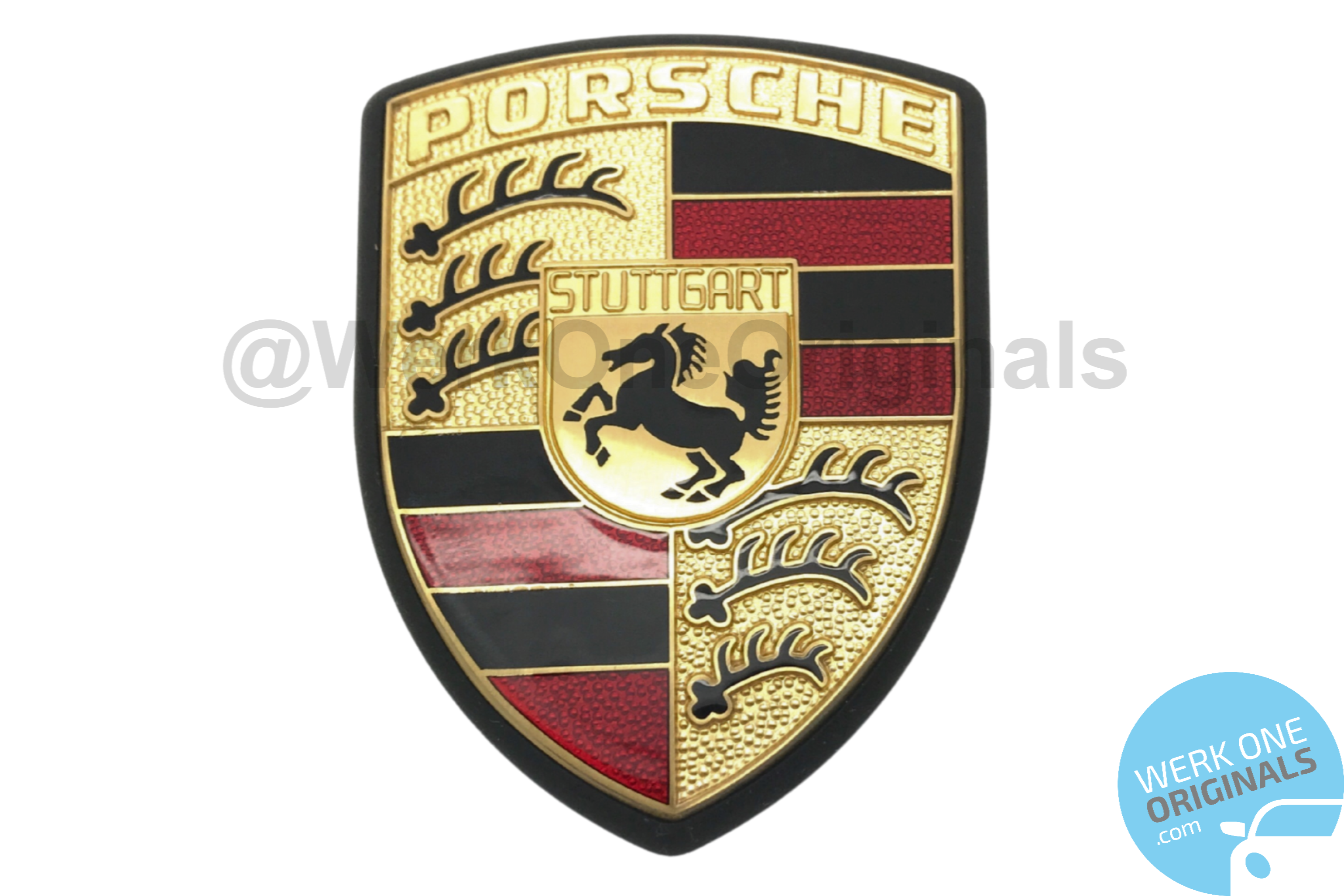 Porsche Crest Bonnet / Boot Badge with Grommet and Fixings for Porsche 924 Models