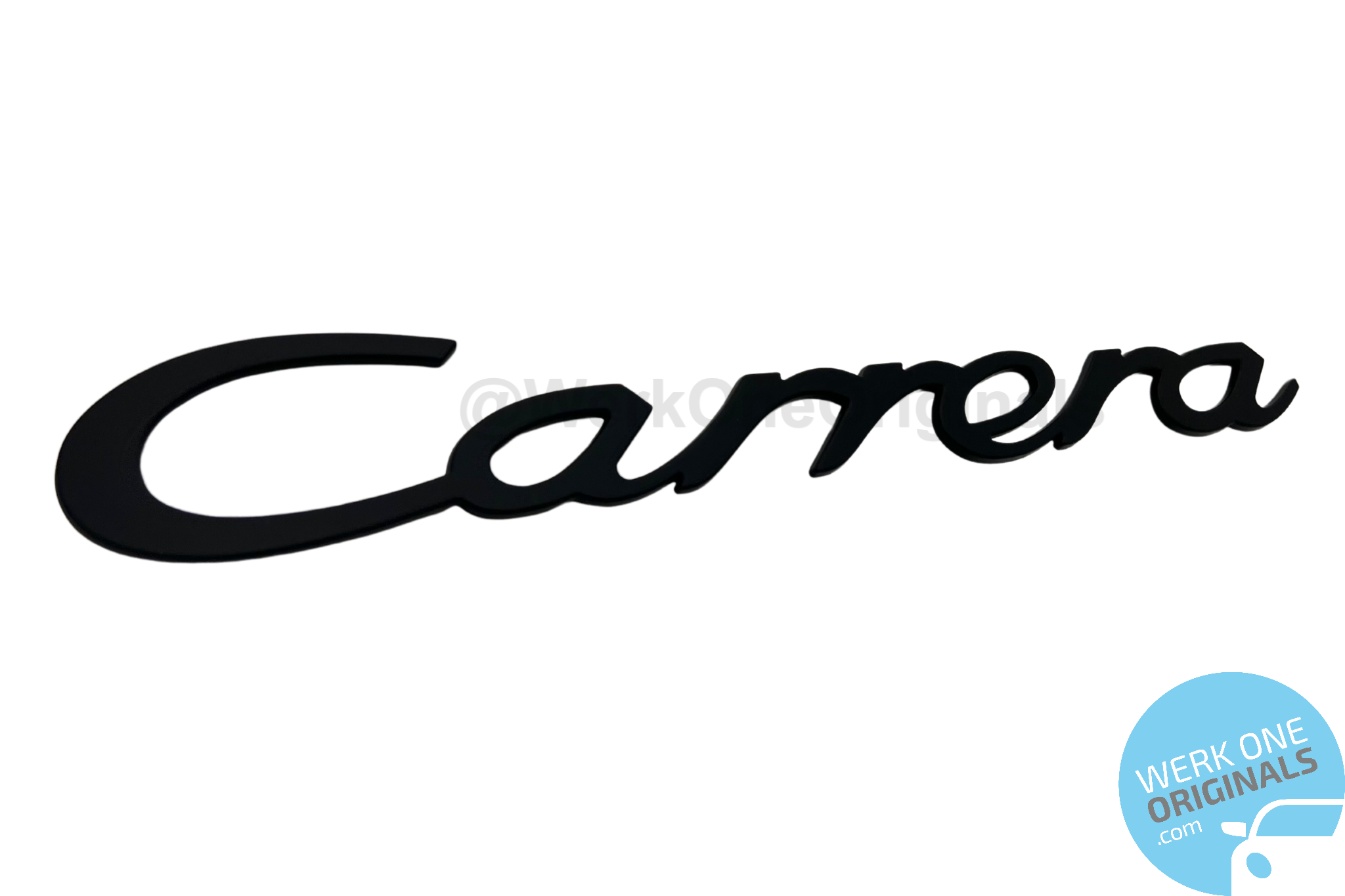 Porsche Official 'Carrera' Rear Badge Decal in Matte Black for 911 Type 911G Models