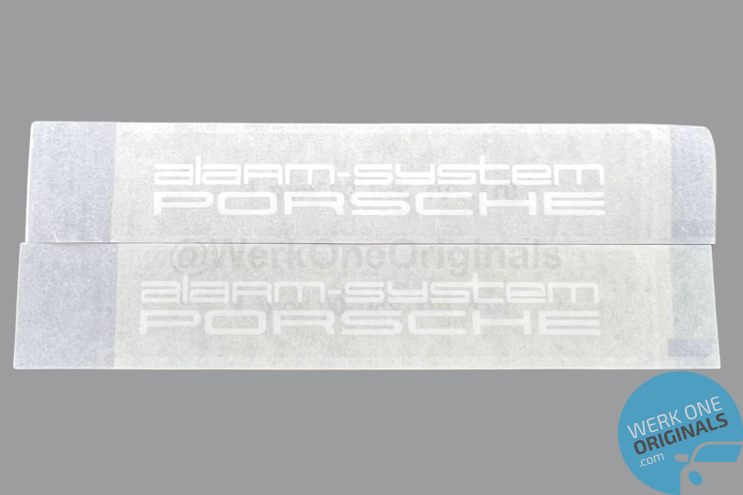 Official Porsche 2x 'Porsche Alarm System' Window Stickers for Porsche 928 Models