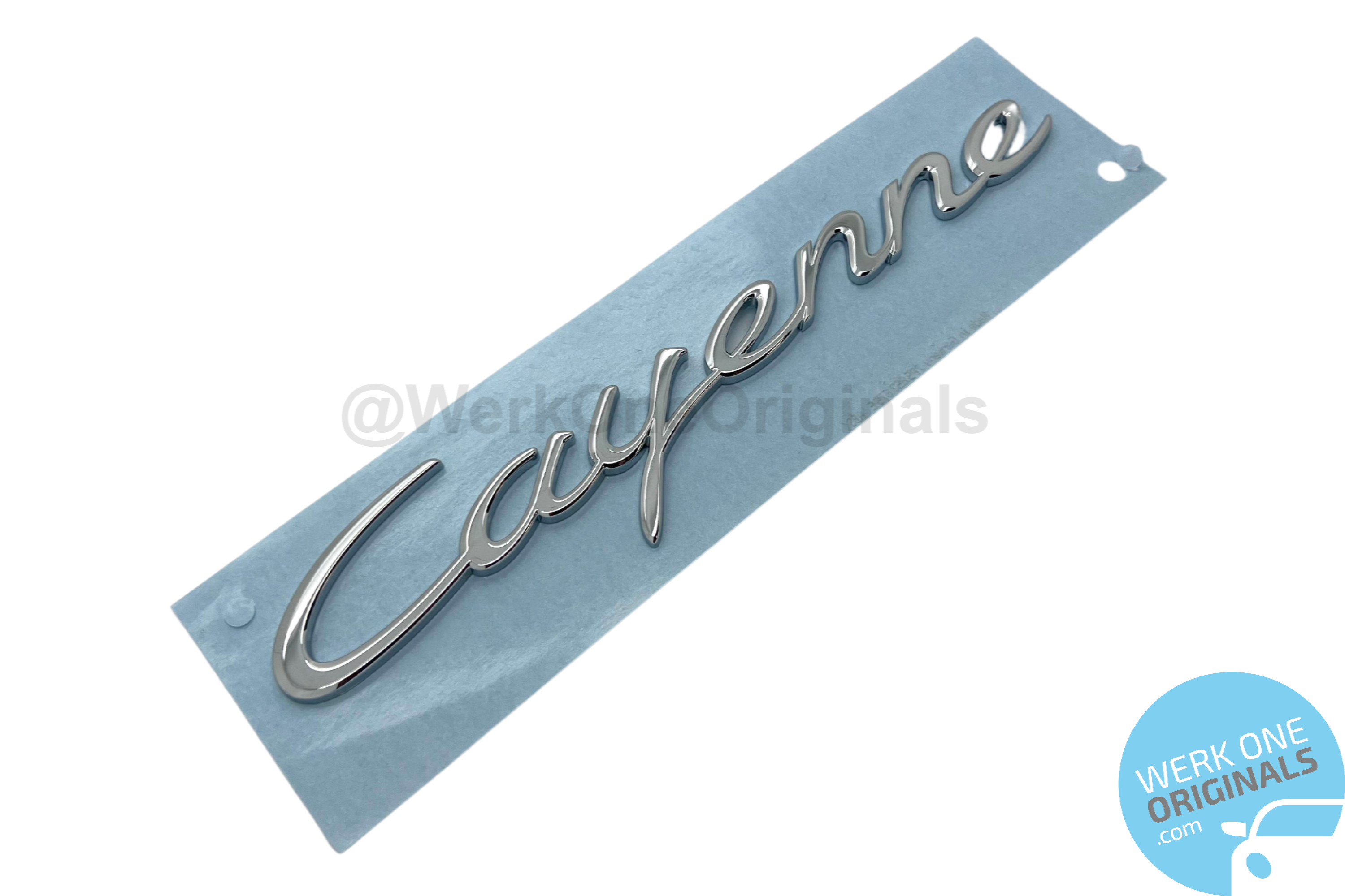 Official 'Porsche Cayenne S' Rear Badge Logo in Chrome Silver for Cayenne S Type 958 Models