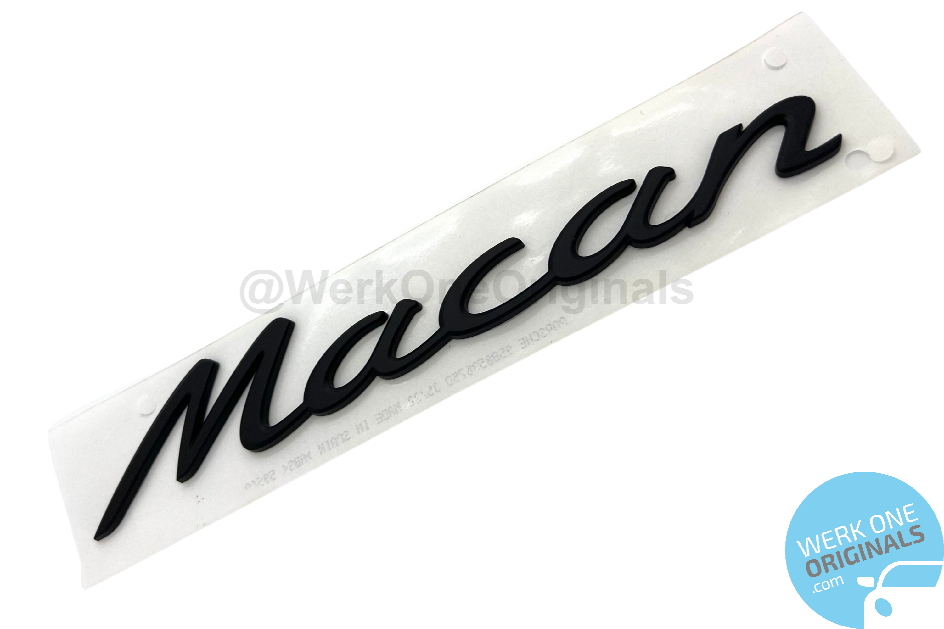 Official 'Porsche Macan S' Rear Badge Logo in Matte Black for Macan S Type 95B Models (2014 - 2018)