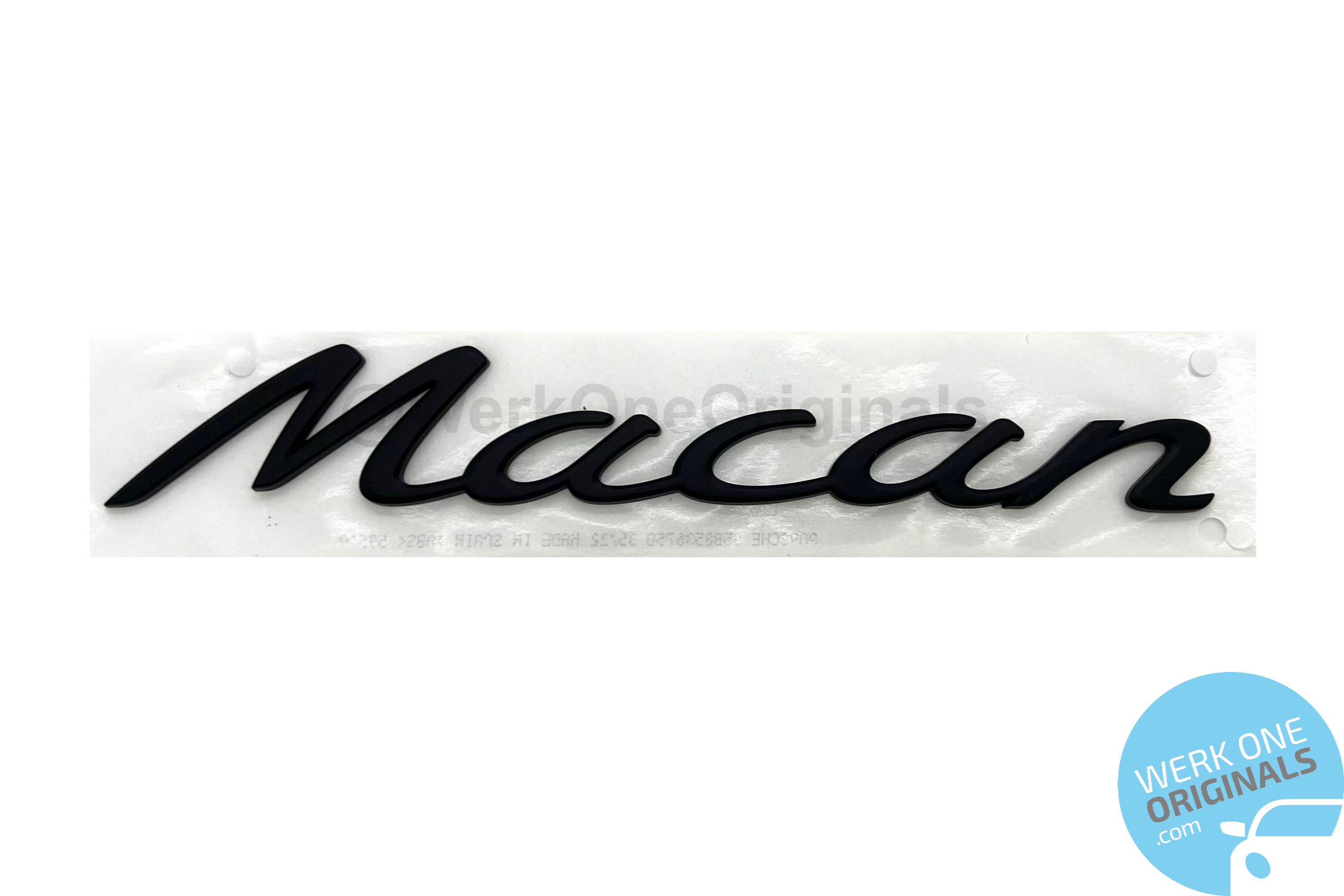 Official 'Porsche Macan S' Rear Badge Logo in Matte Black for Macan S Type 95B Models (2014 - 2018)
