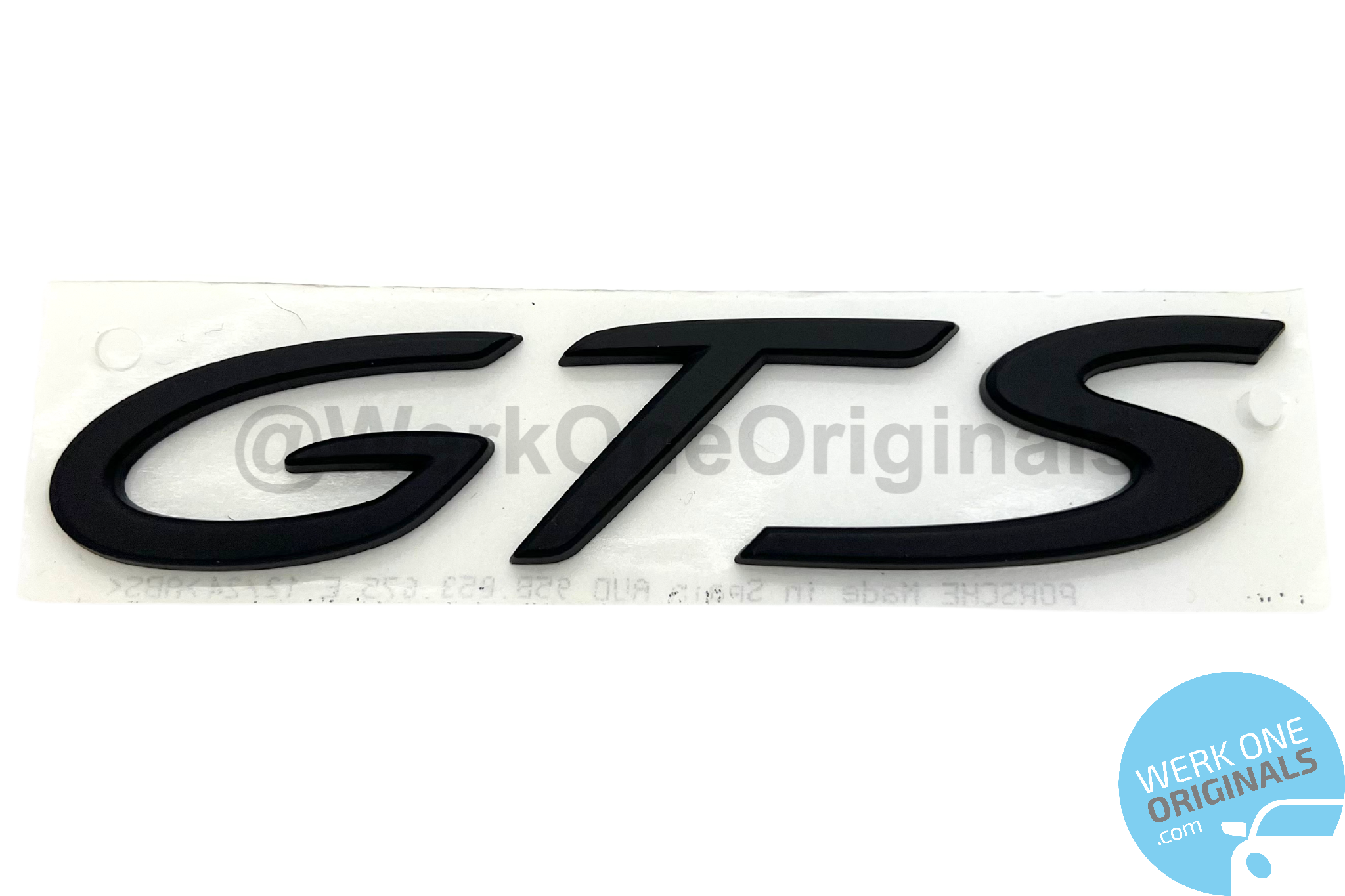 Porsche Official 'GTS' Rear Badge Decal in Matte Black