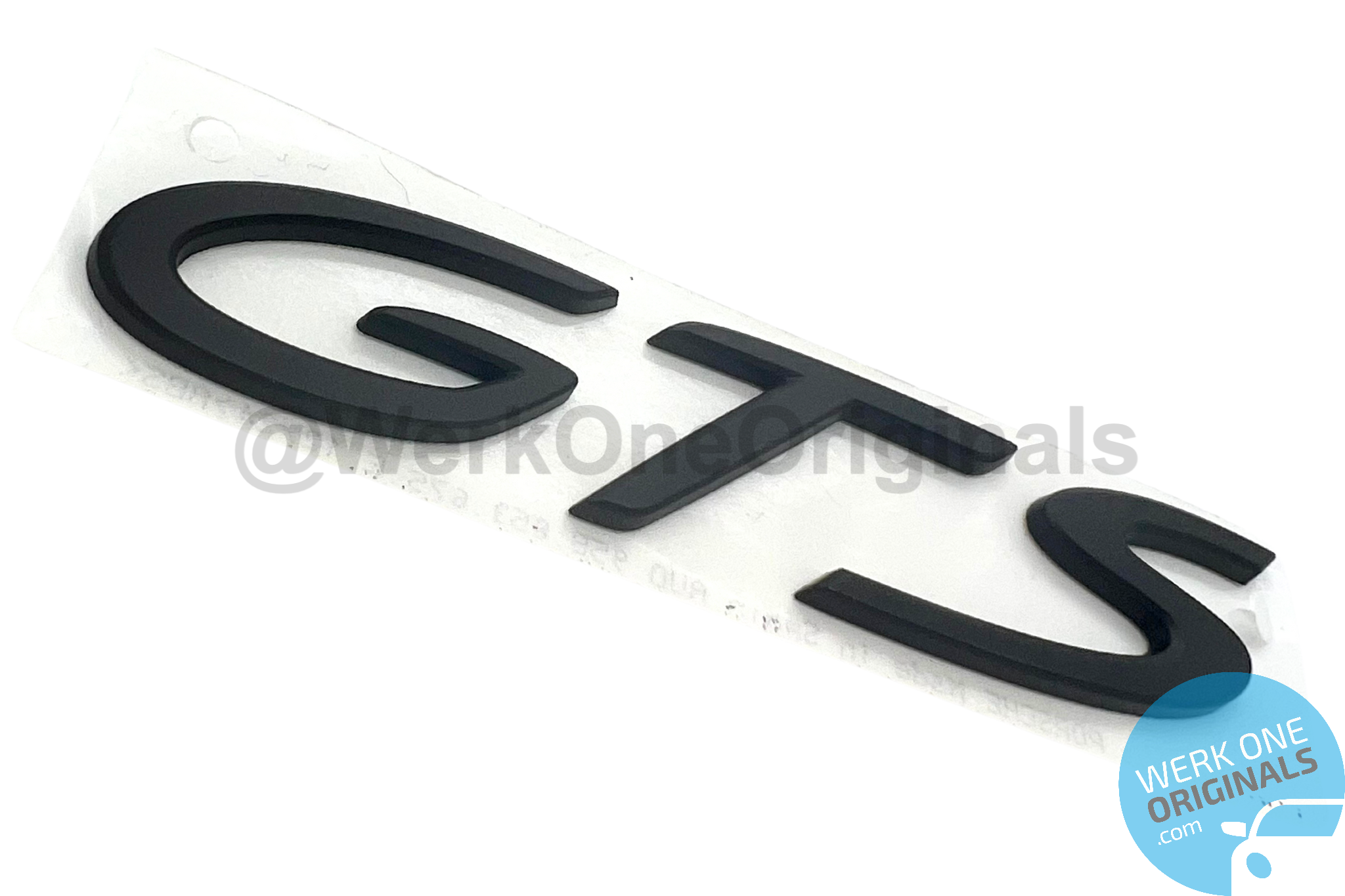 Porsche Official 'GTS' Rear Badge Decal in Matte Black