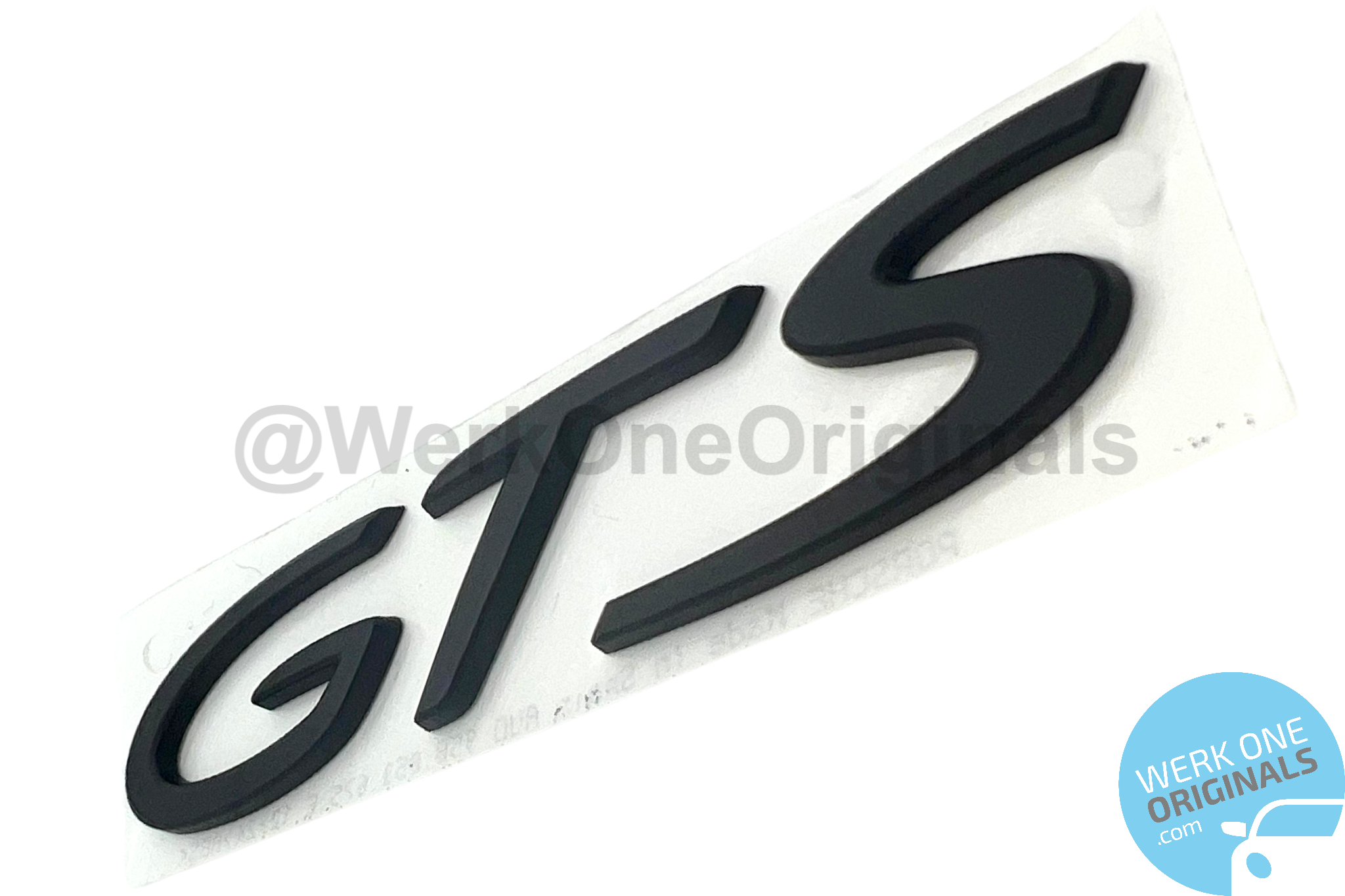 Porsche Official 'GTS' Rear Badge Decal in Matte Black