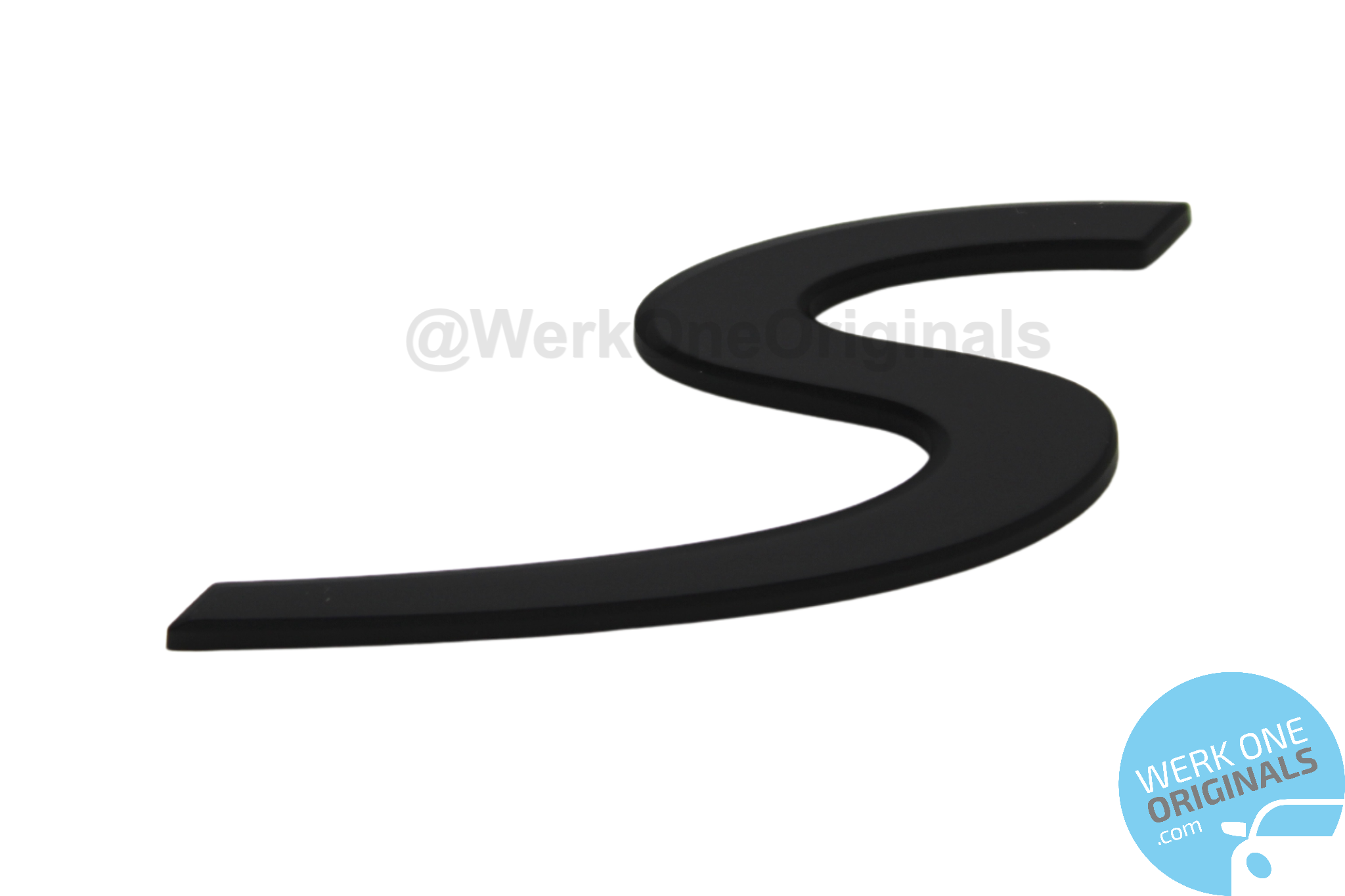 Porsche Official 'Macan S' Rear Badge Logo in Matte Black for Macan S Type 95B Models (2014 - 2024)