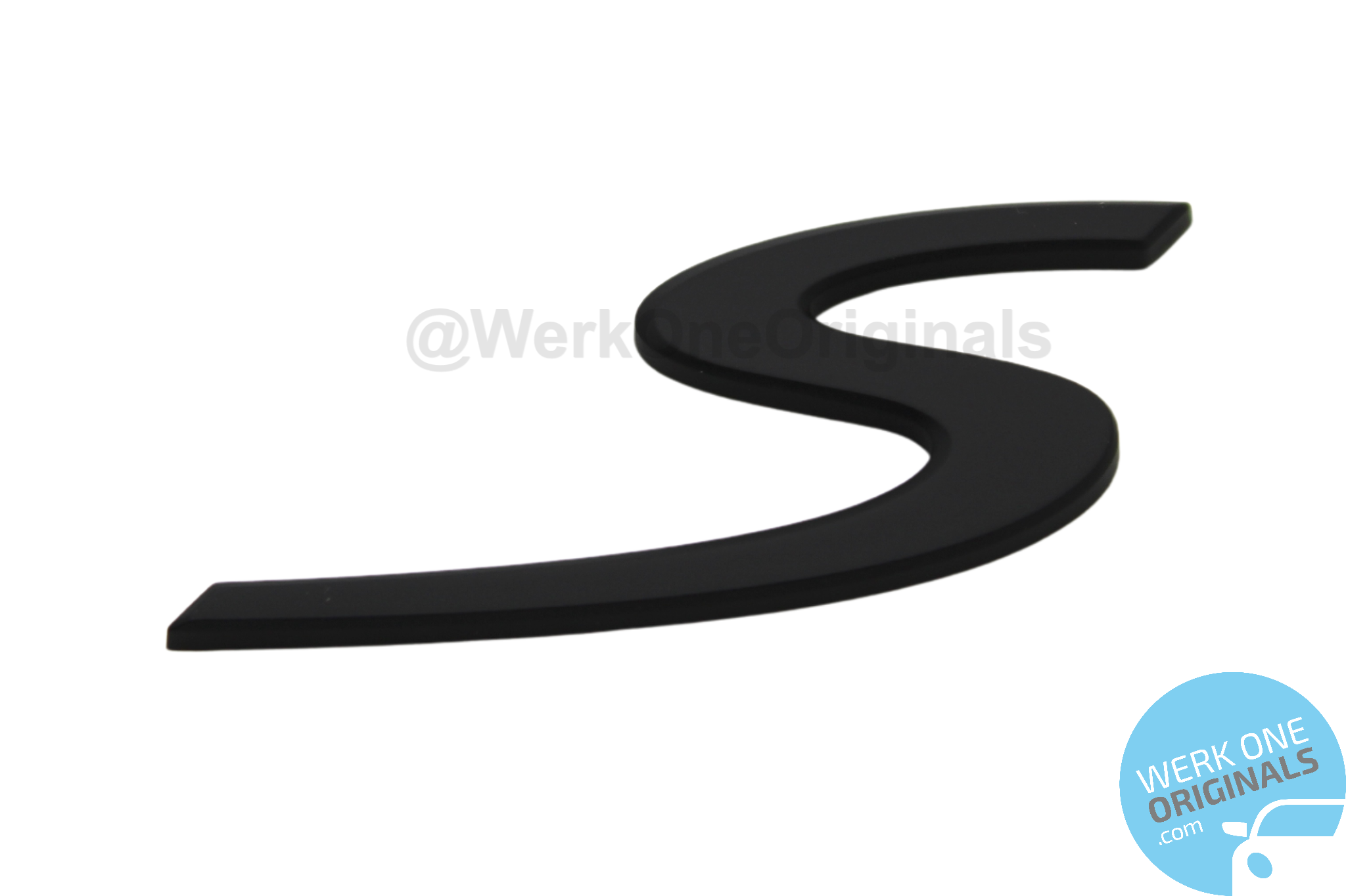 Porsche Official 'S' Rear Badge in Matte Black for Boxster S Type 981 Models