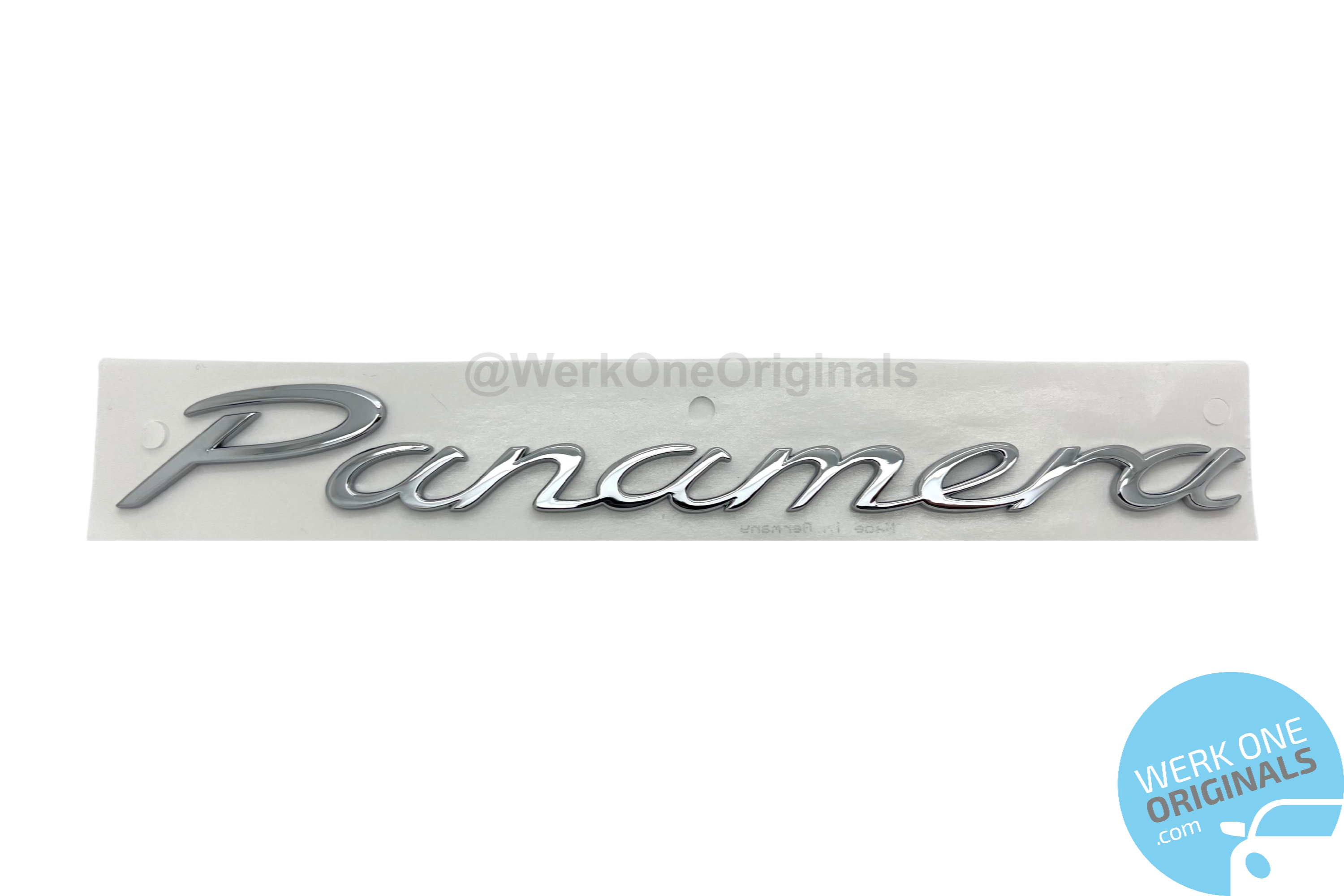 Porsche Official 'Panamera S' Rear Badge Decal in Chrome Silver for Panamera S Type 907 & 970 Models