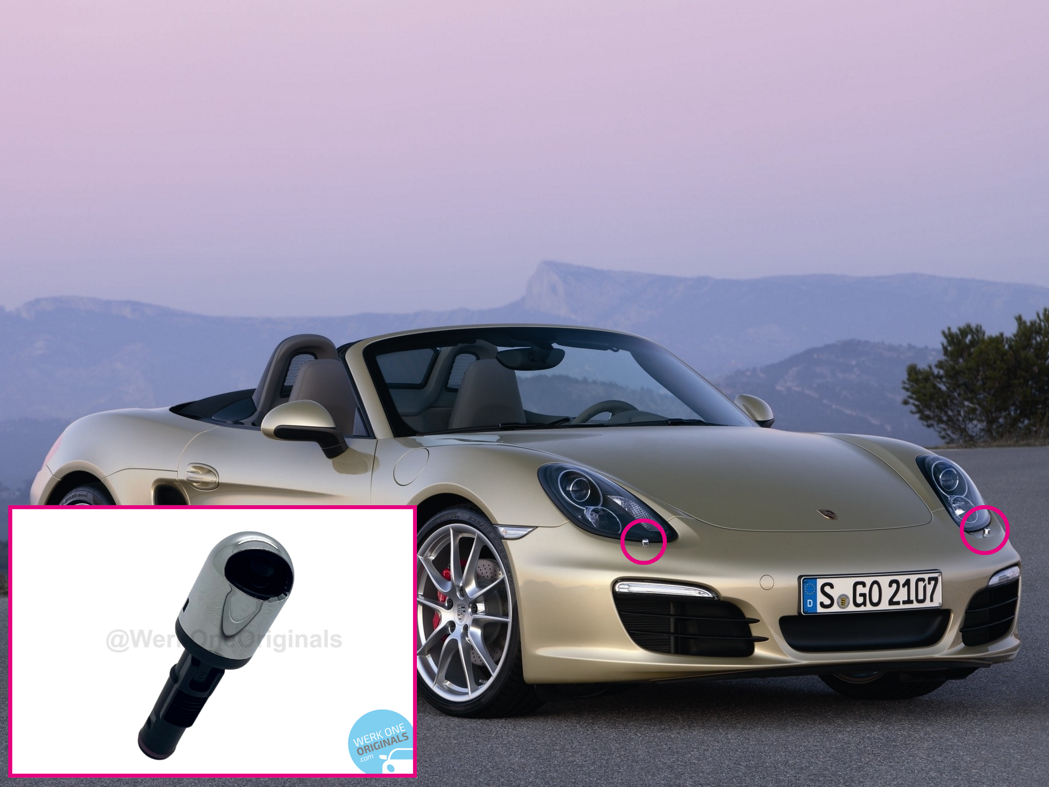 Porsche Genuine Headlight Washer Jet Nozzle for Boxster Type 981 Models