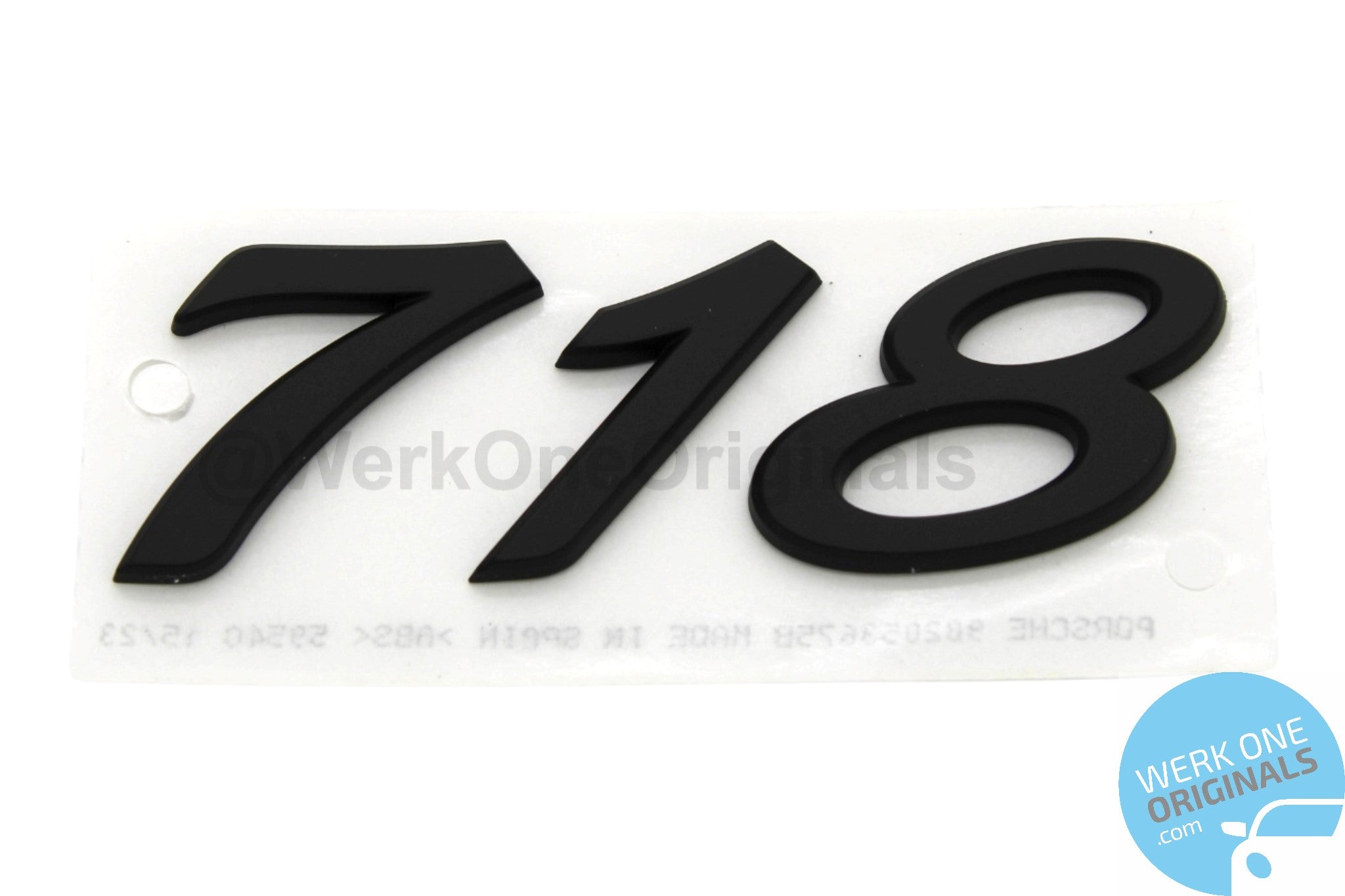 Porsche Official '718' Rear Badge in Matte Black for Boxster & Cayman Type 718 Models