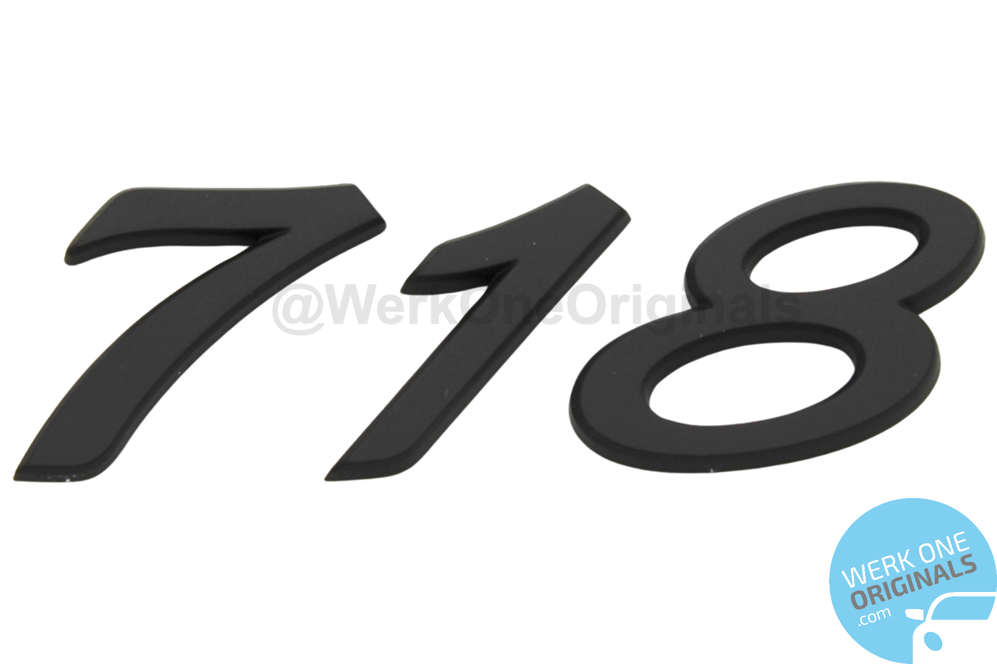 Porsche Official '718 Boxster S' Rear Badge in Matte Black for Boxster S Type 718 Models