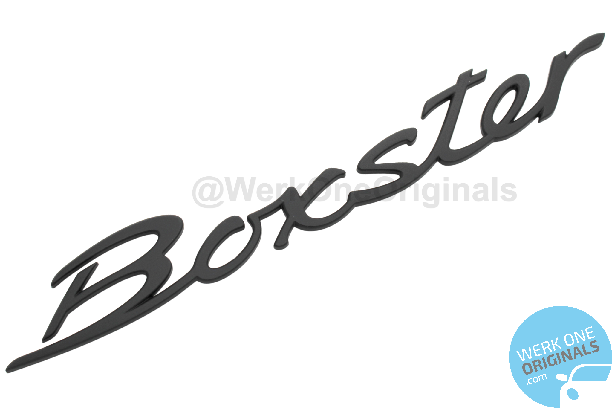 Porsche Official 'Boxster' Rear Badge in Matte Black for Boxster Type 718 Models