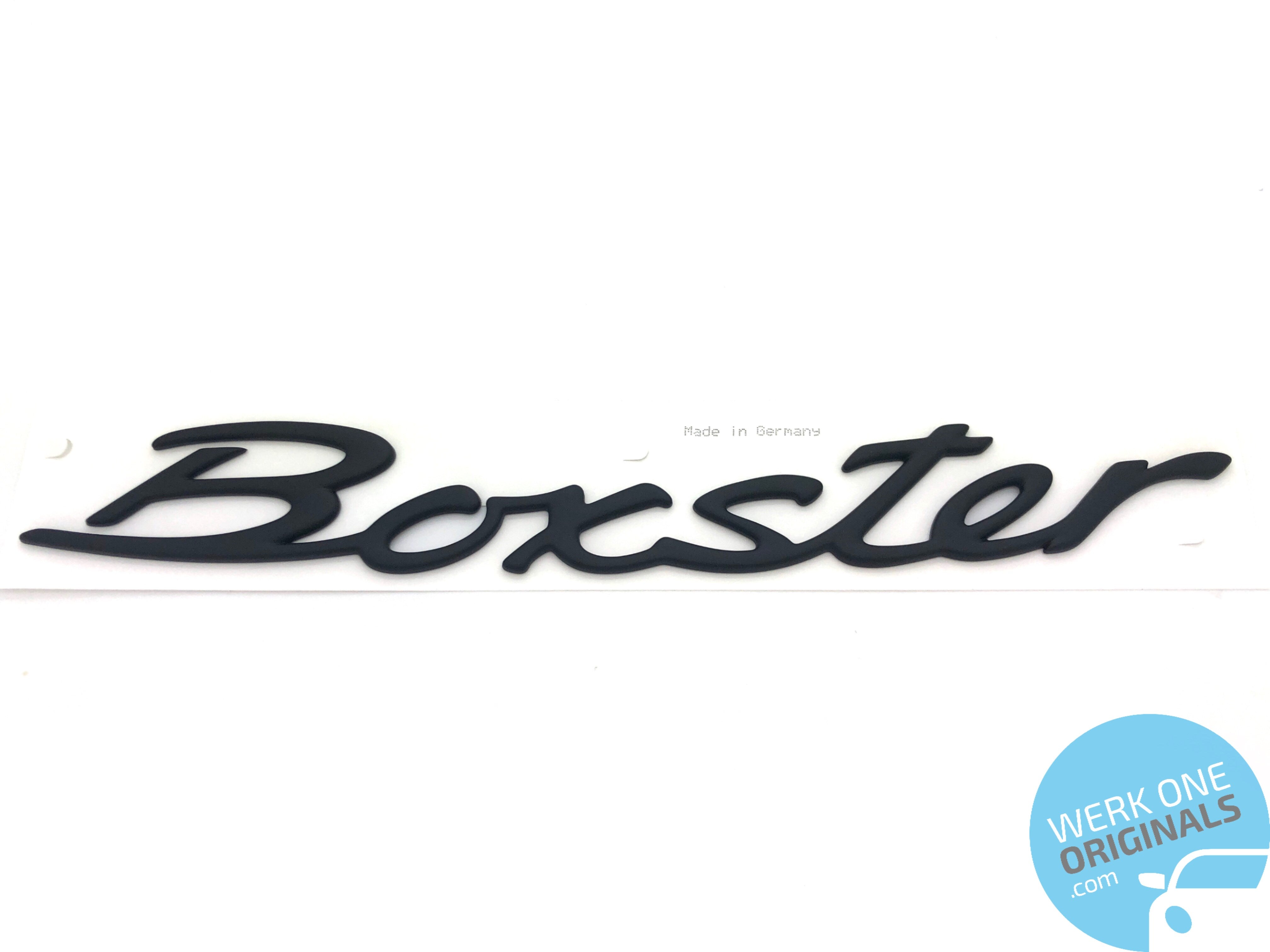 Porsche 'Boxster' Rear Badge in Rally Black for Boxster Type 987 Models
