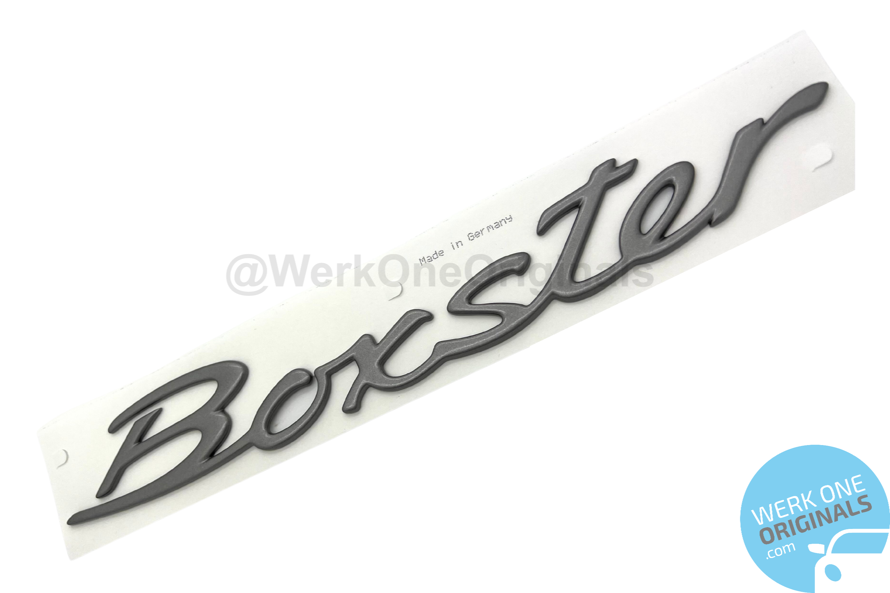 Porsche 'Boxster' Rear Badge in Titanium Grey for Boxster Type 986 Models