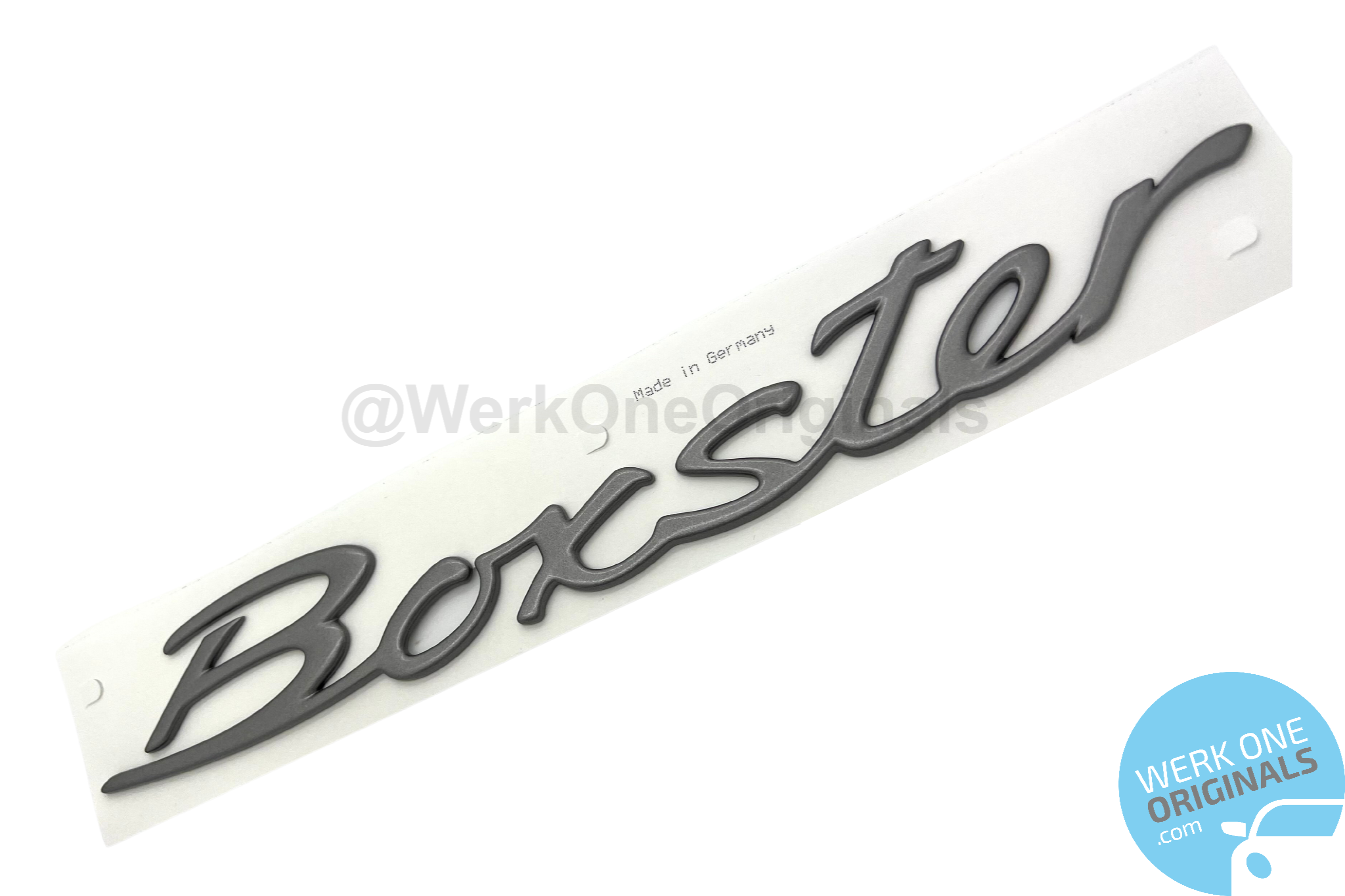 Official Porsche 'Boxster S' Rear Badge in Titanium Grey for Boxster S Type 986 Models