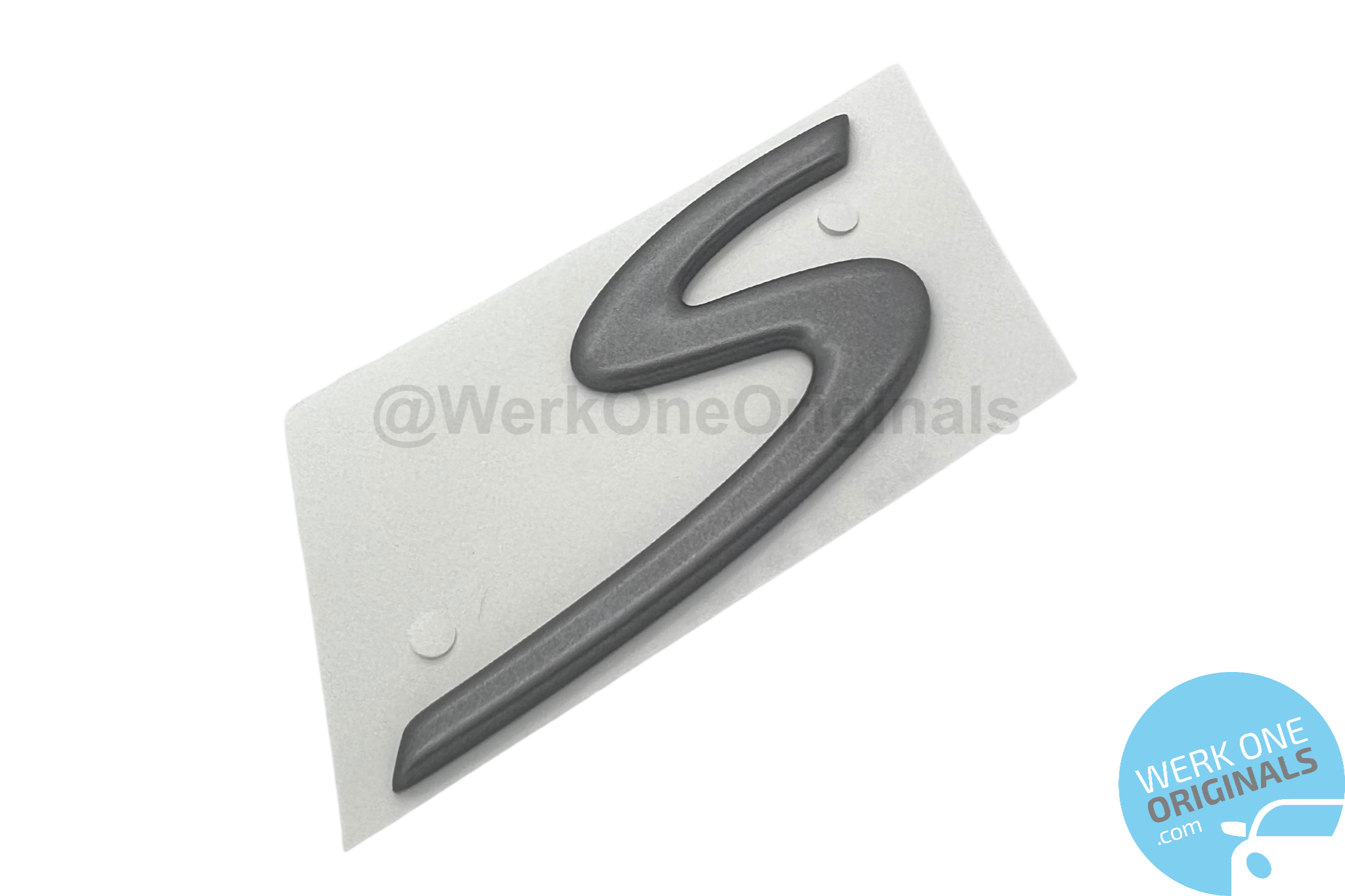 Official Porsche 'Boxster S' Rear Badge in Titanium Grey for Boxster S Type 987 Models