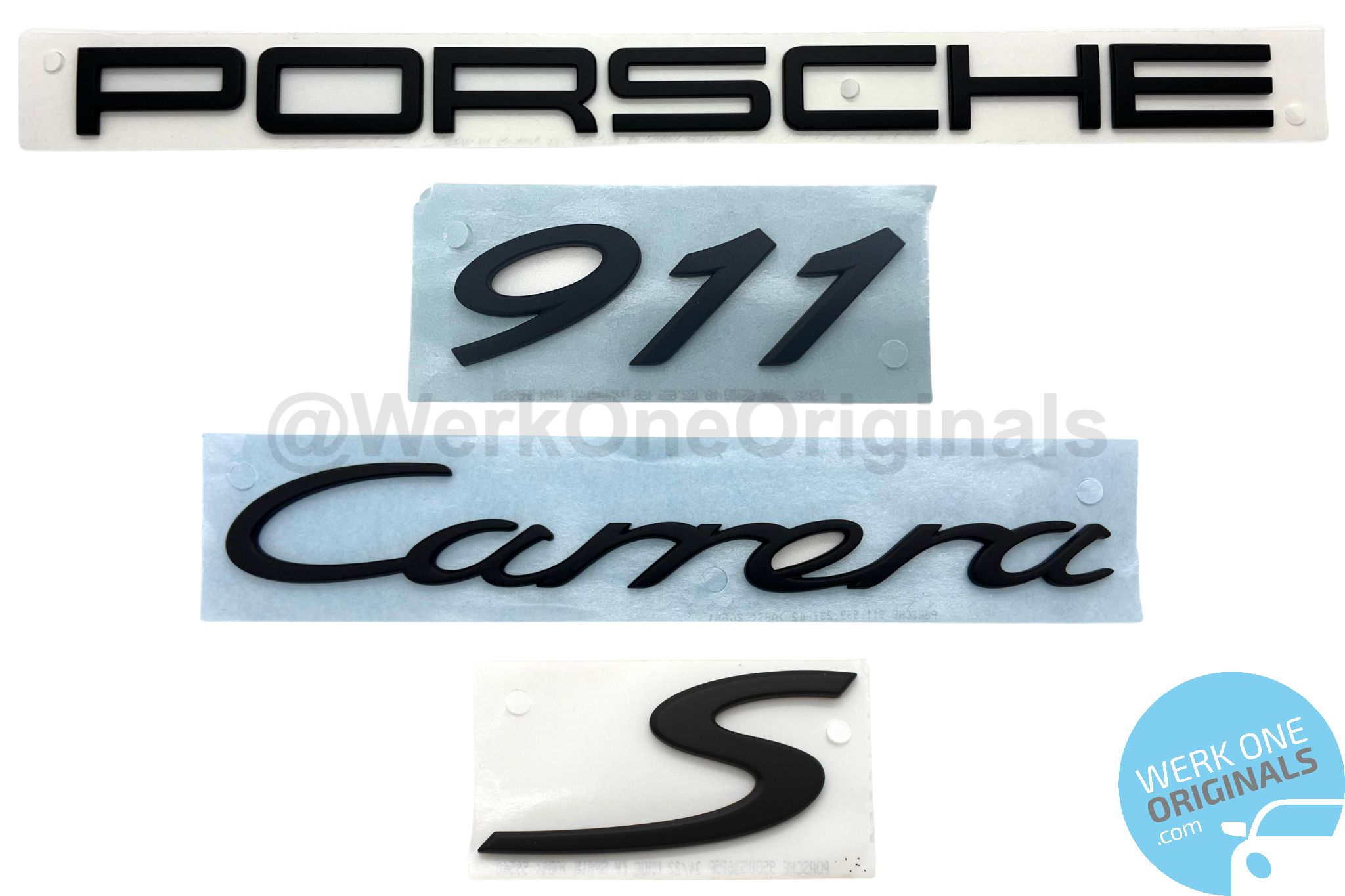 Porsche Official 'Porsche 911 Carrera S' Rear Badge Decal in Matte Black for 911 Type 991 Carrera S Models