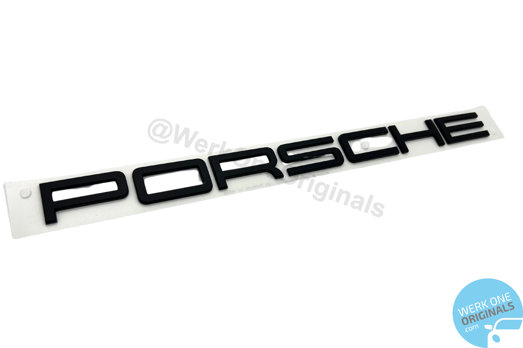 Porsche 'PORSCHE' Script Logo Rear Badge in Matte Black for Macan Type 95B Models (2014 - 2018)