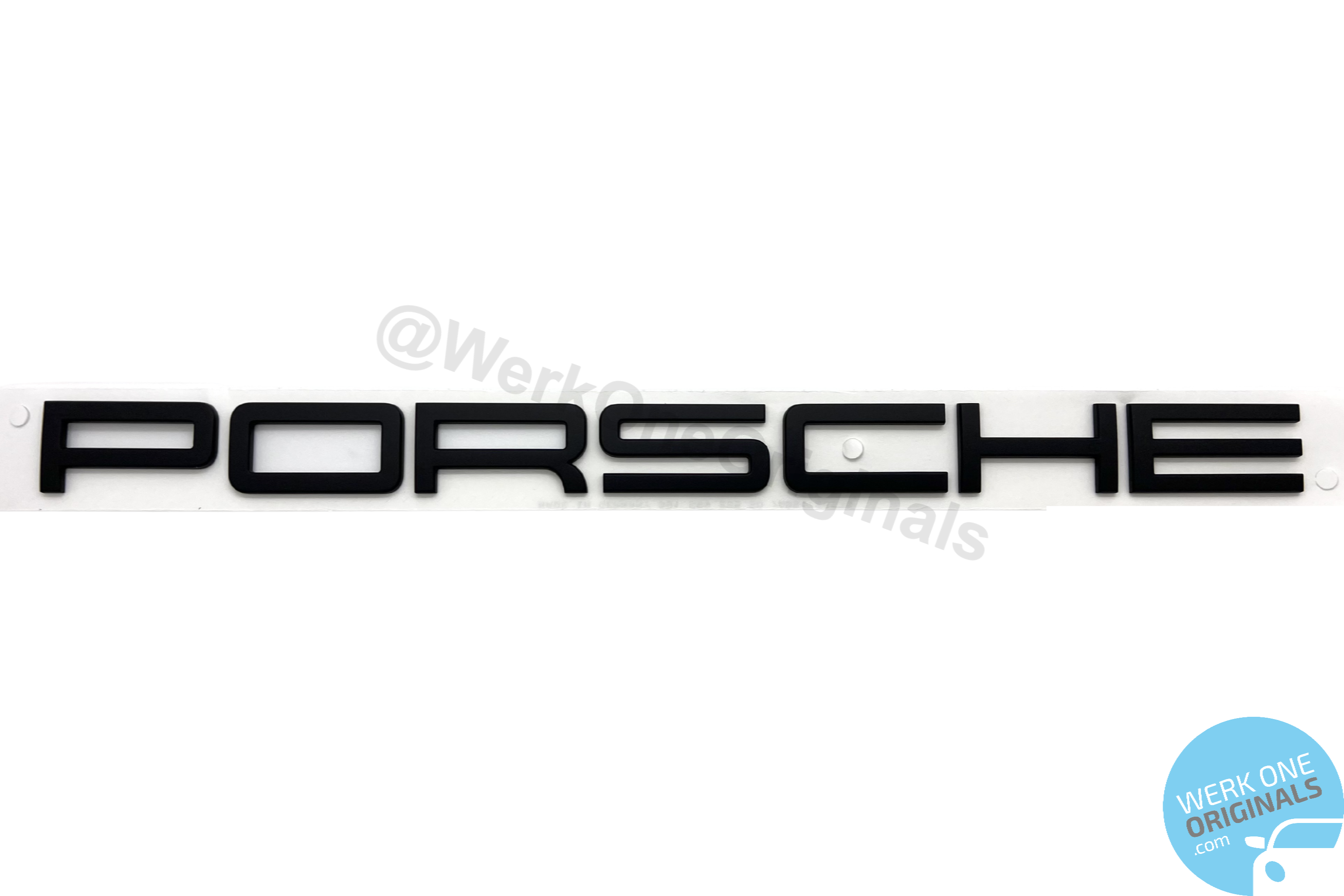 Porsche 'PORSCHE' Script Logo Rear Badge in Matte Black for Cayenne Type 958 Models