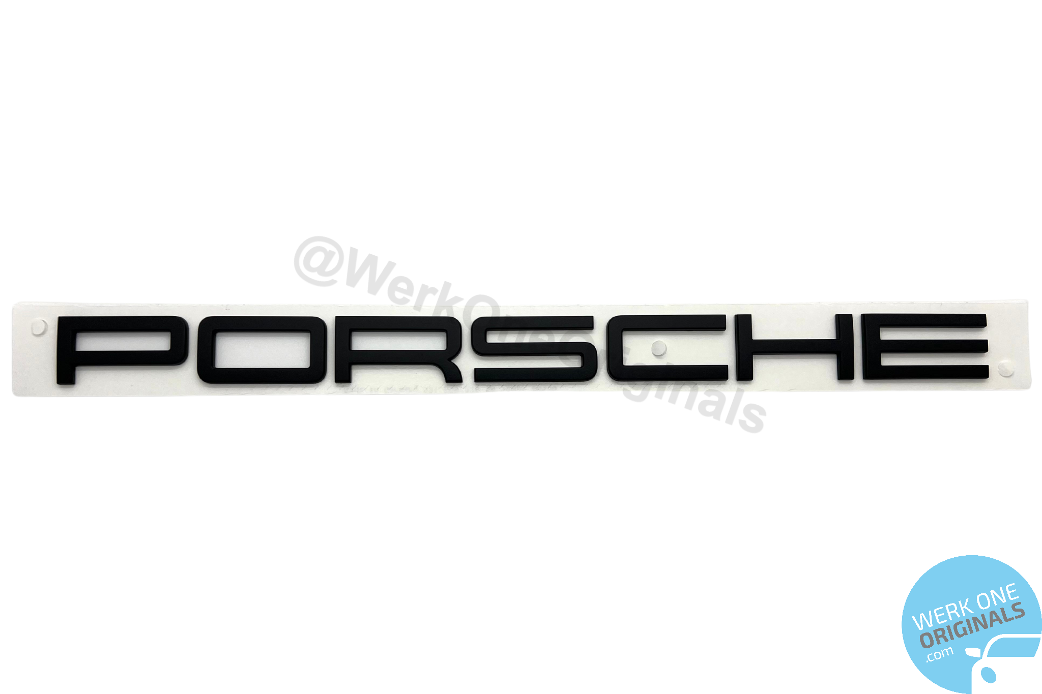 Porsche 'PORSCHE' Script Logo Rear Badge in Matte Black for Macan Type 95B Models (2014 - 2018)