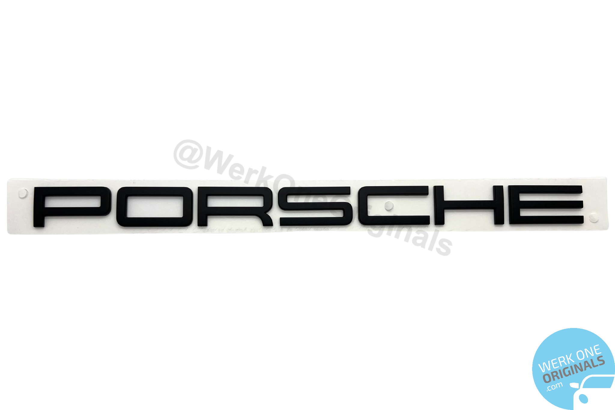 Porsche 'PORSCHE' Script Logo Rear Badge in Matte Black for Cayman Type 981 Models