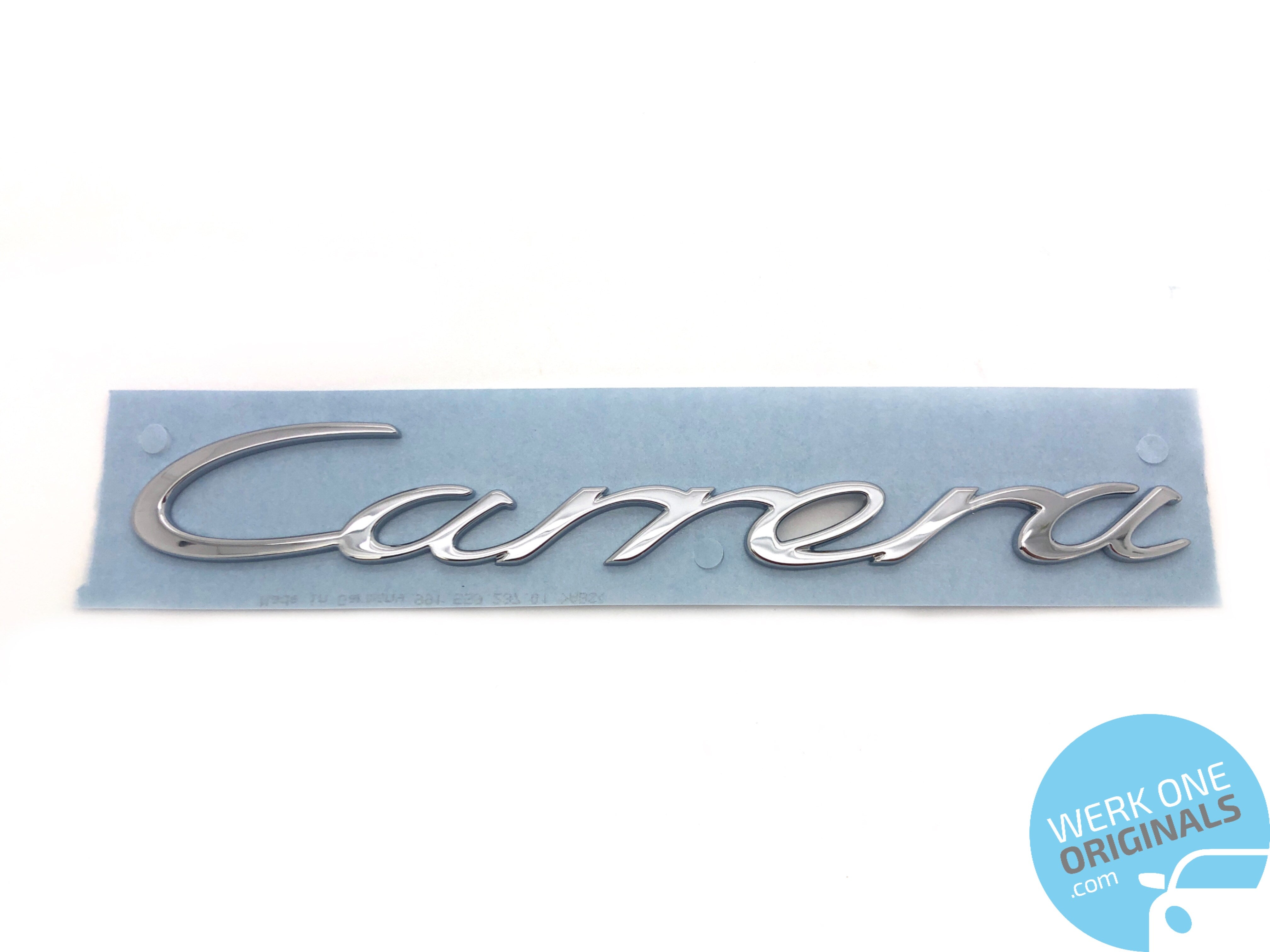 Porsche Official 'Porsche 911 Carrera' Rear Badge Decal in Chrome Silver for 911 Type 991 Carrera Models