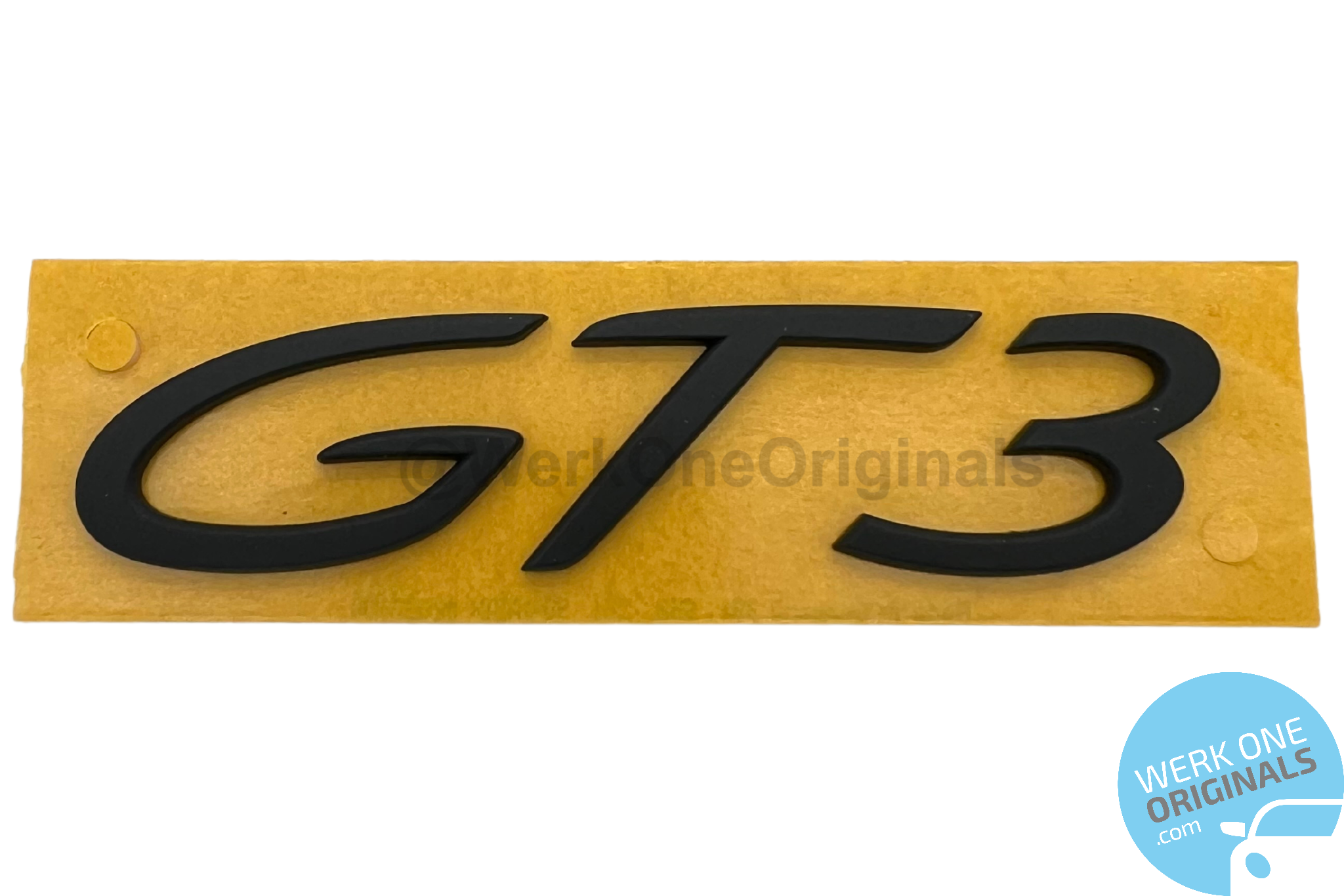 Porsche Official 'Porsche GT3' Rear Badge Decal in Matte Black for 911 Type 991 GT3 Models