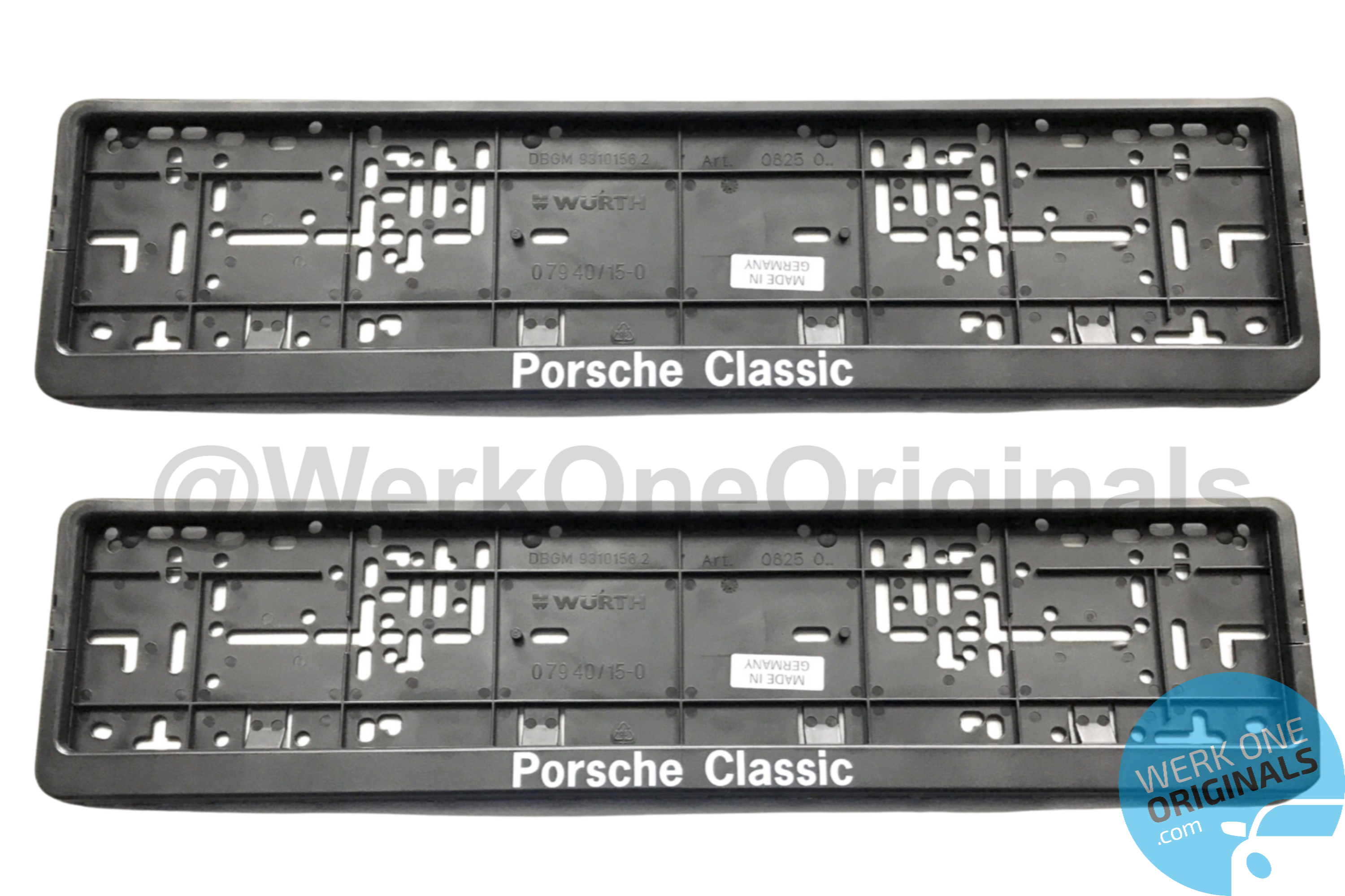 Porsche Classic Number Plate Surround Holder x2