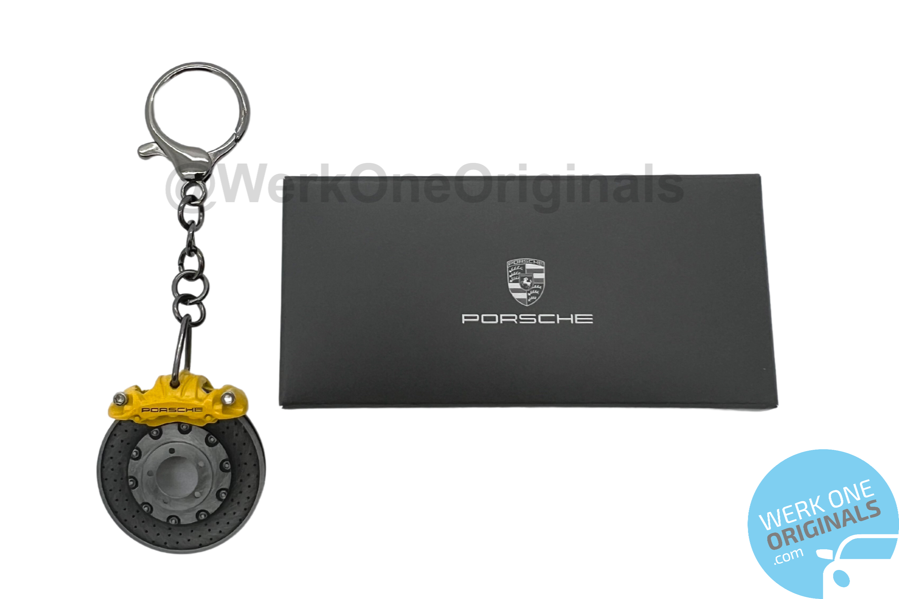 Porsche Ceramic Brake Disc & Caliper Key Fob in Yellow