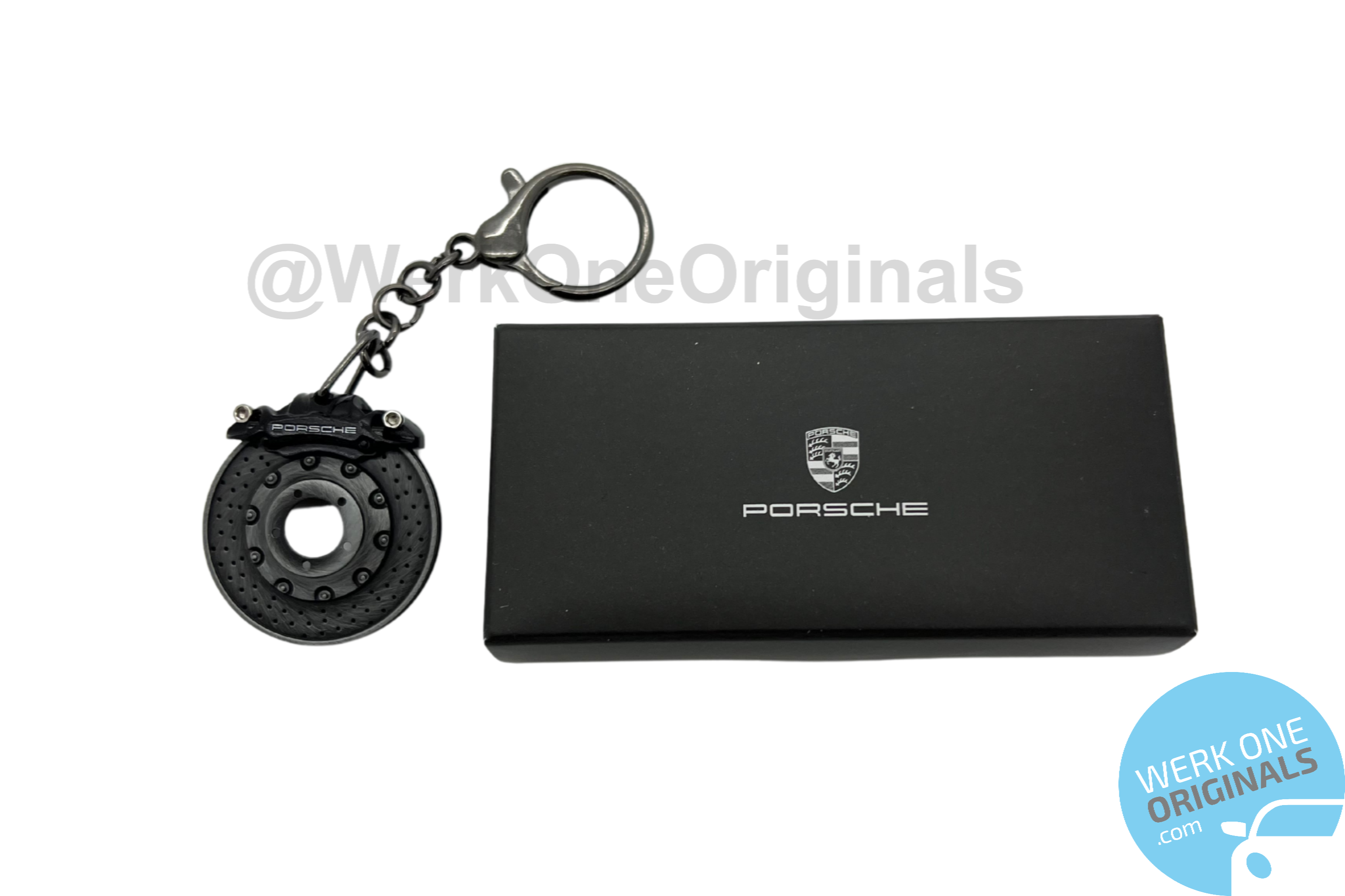 Porsche Brake Disc & Caliper Keyring in Black