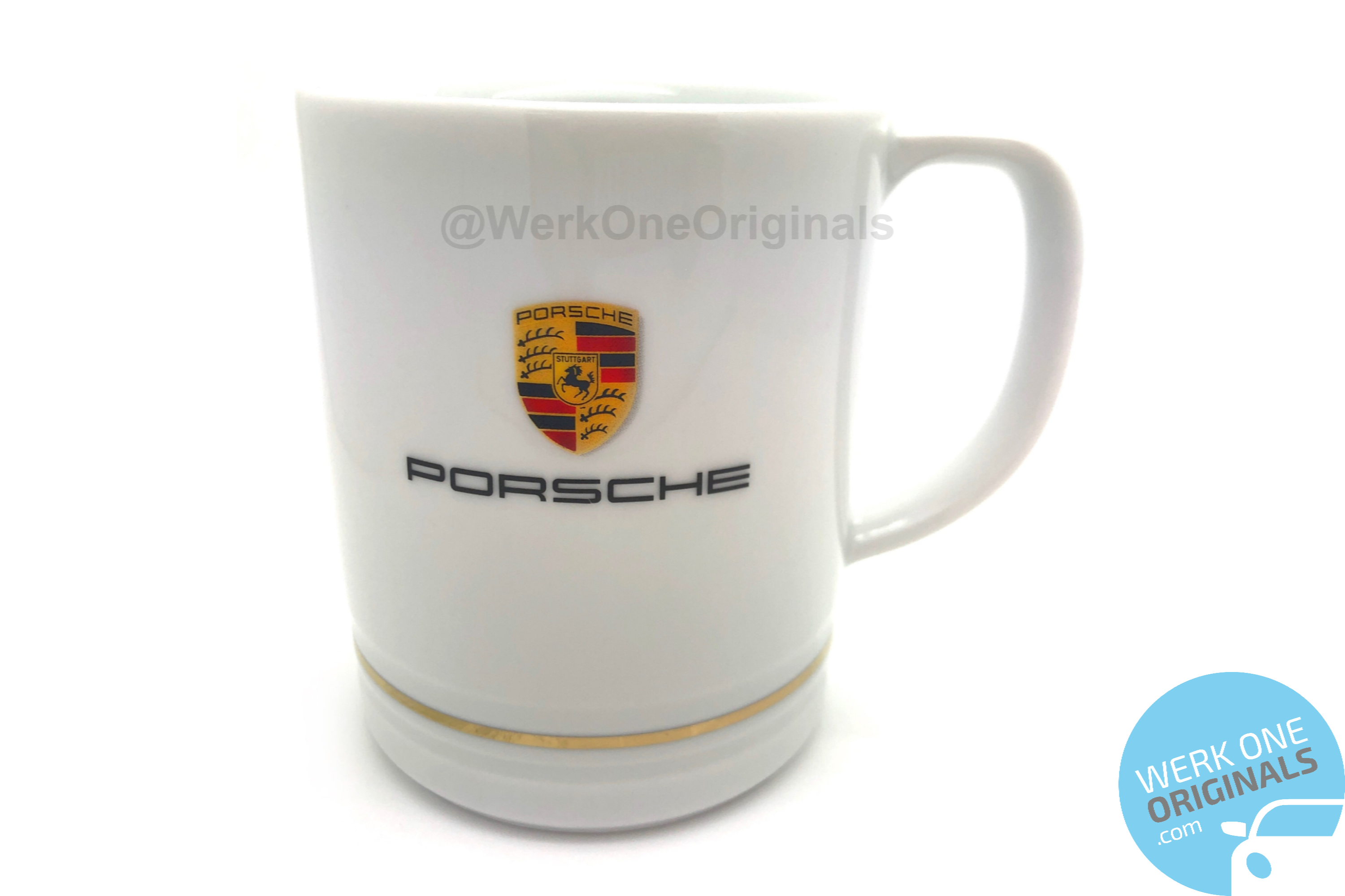 Official Porsche Mug - Classic Style Porsche Crest Cup - White - 270ml