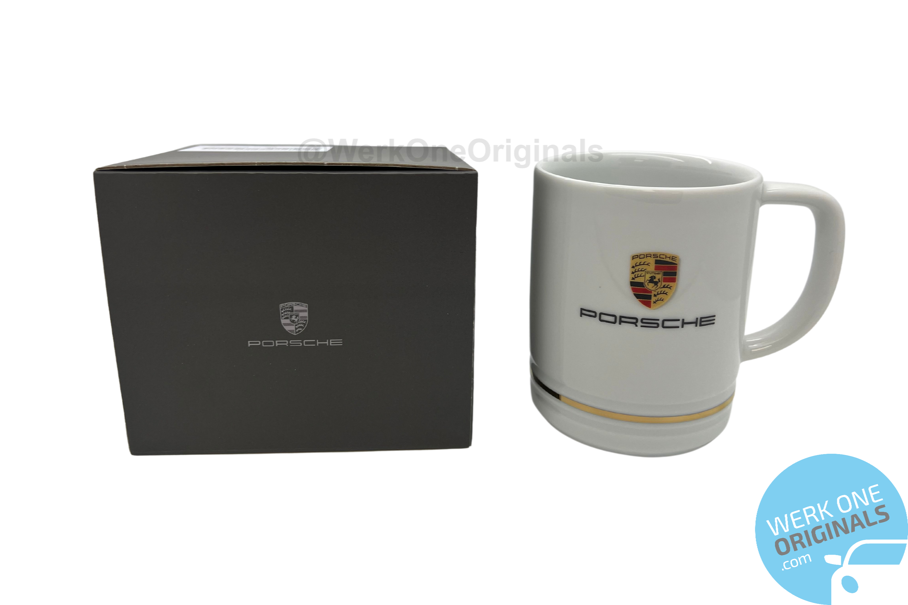 Official Porsche Mug - Classic Style Porsche Crest Cup - White - 420ml