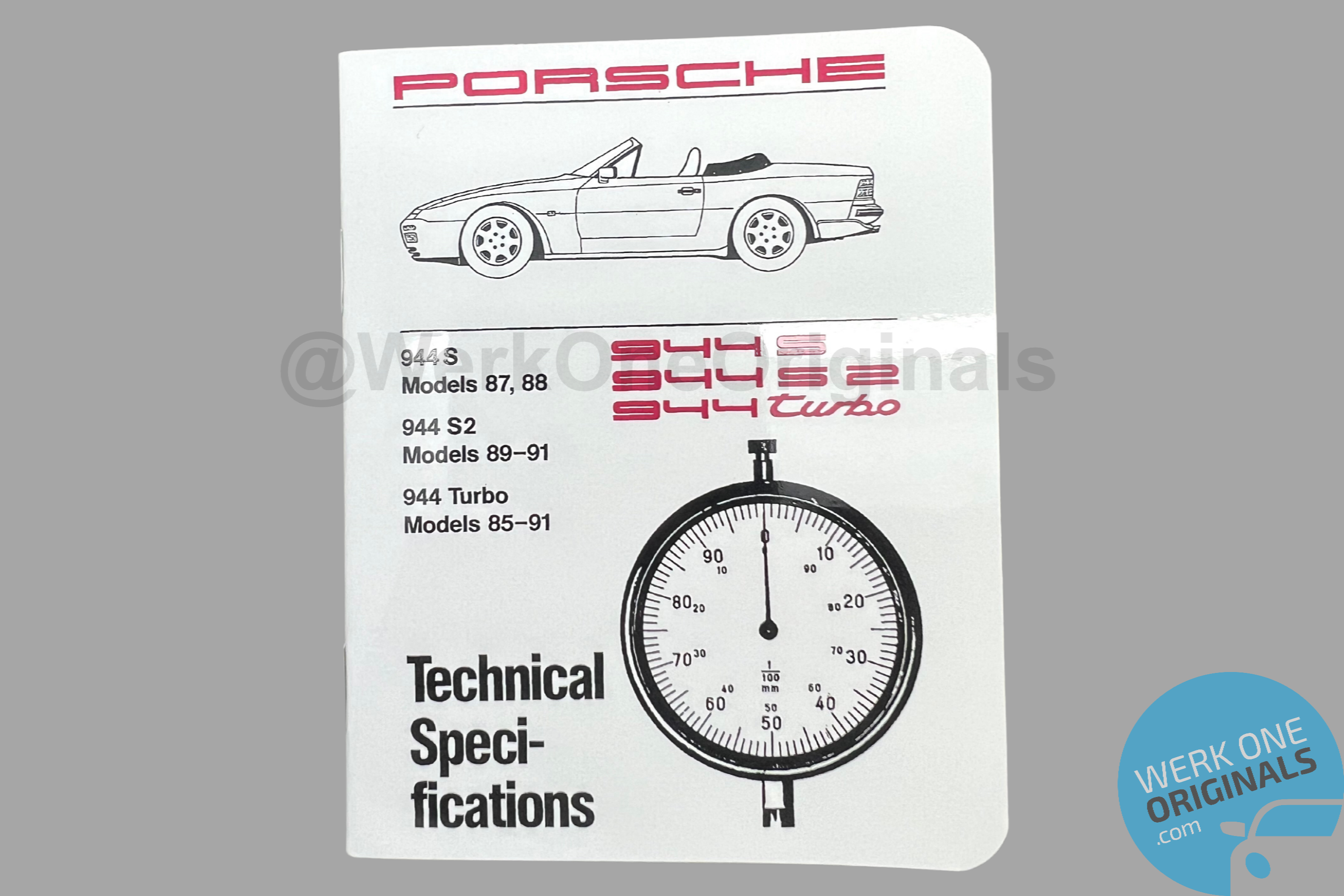 Porsche Technical Specification Manual for 944S, 944S2 & 944 Turbo Models (1985 - 1991)