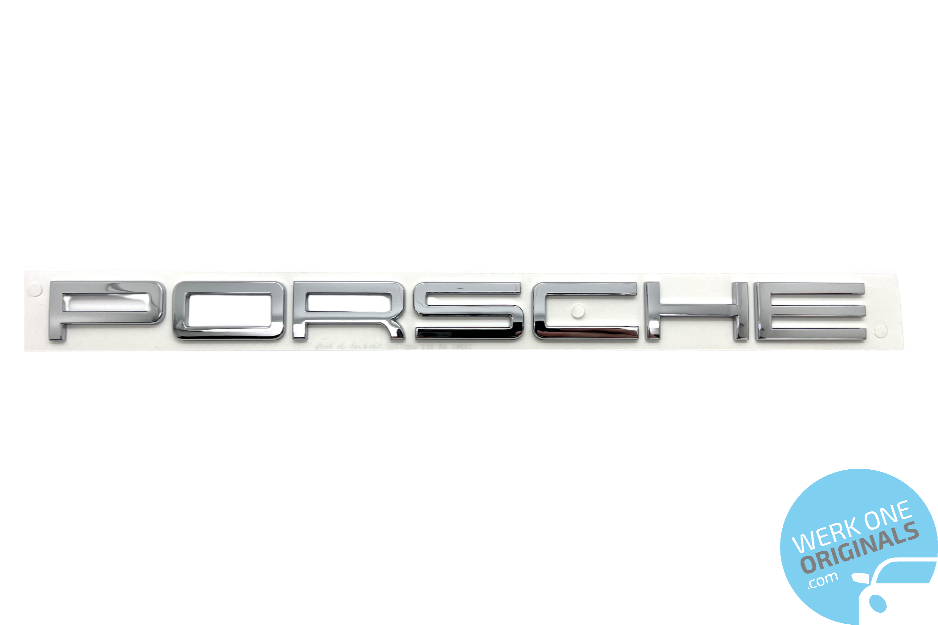 Porsche 'PORSCHE' Script Logo Rear Badge in Chrome Silver for Cayman Type 981 Models