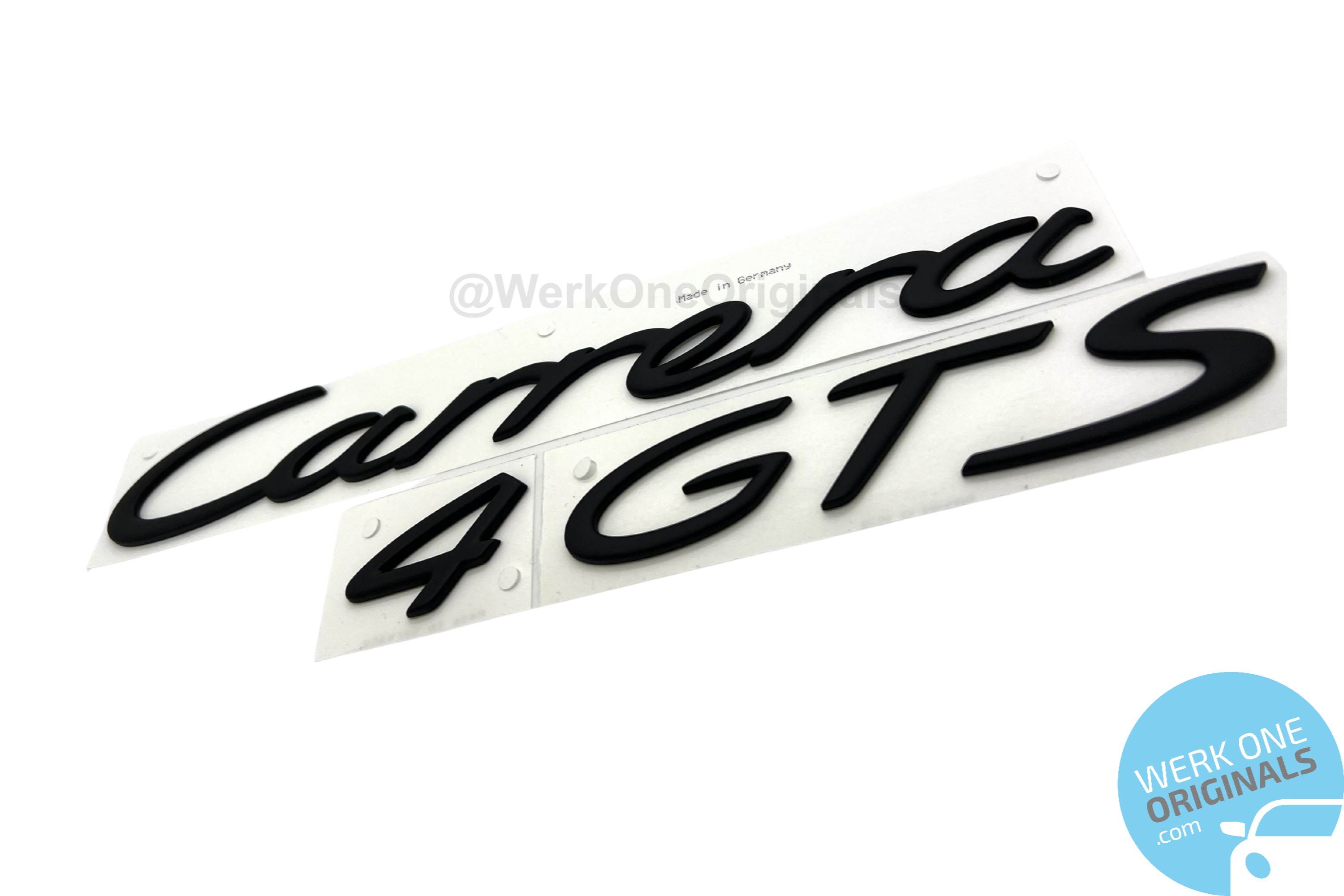 Porsche Official 'Carrera 4 GTS' Rear Badge Decal in Matte Black for 911 Type 997 Carrera 4 GTS Models