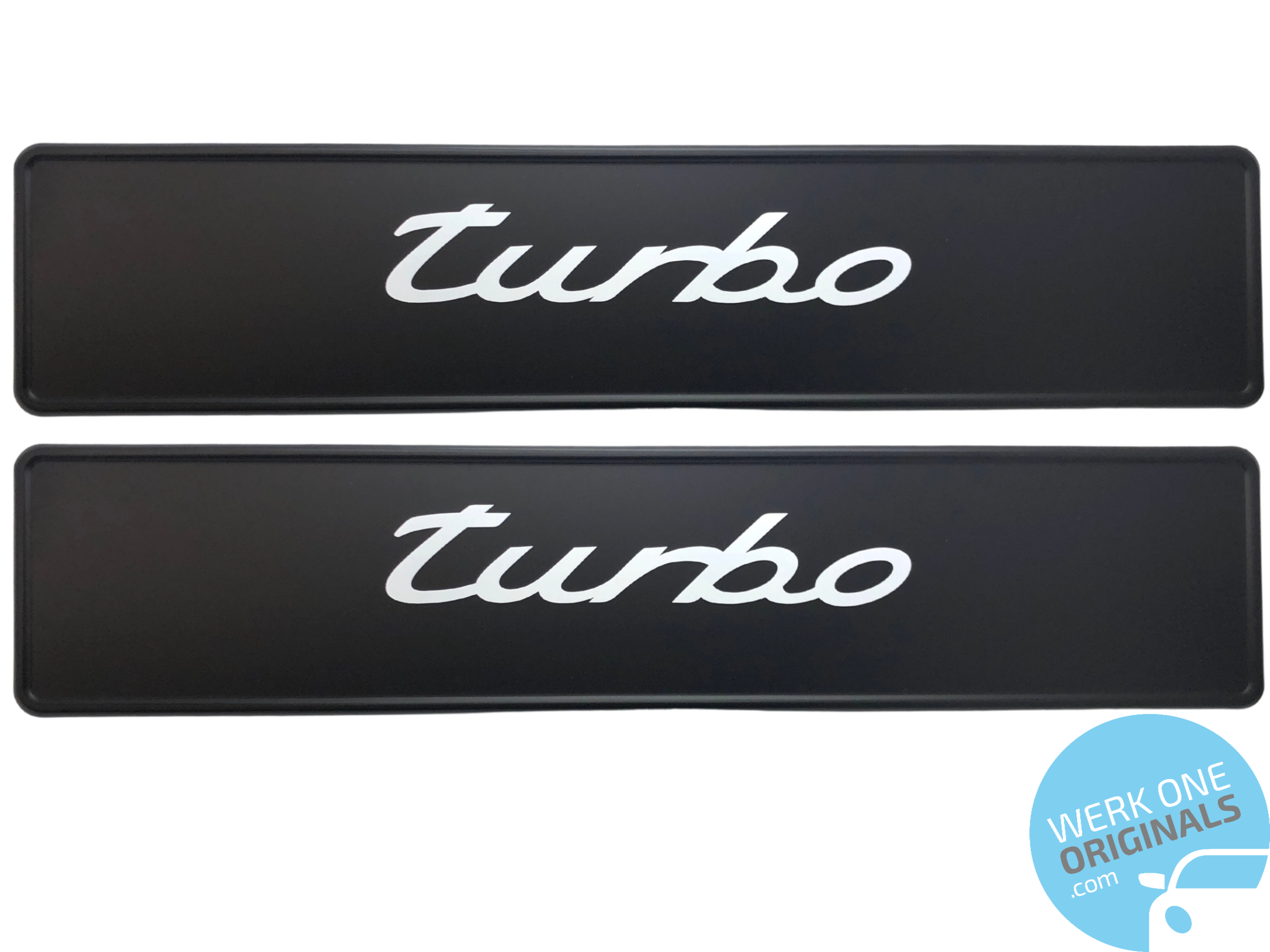 Porsche Classic 'Turbo' Number Plate Covers (Set of 2)