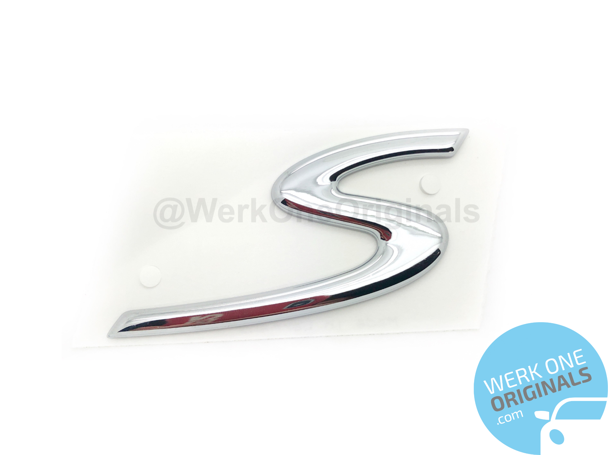 Porsche 'S' Rear Badge in Chrome Silver for Boxster S Type 986 Models
